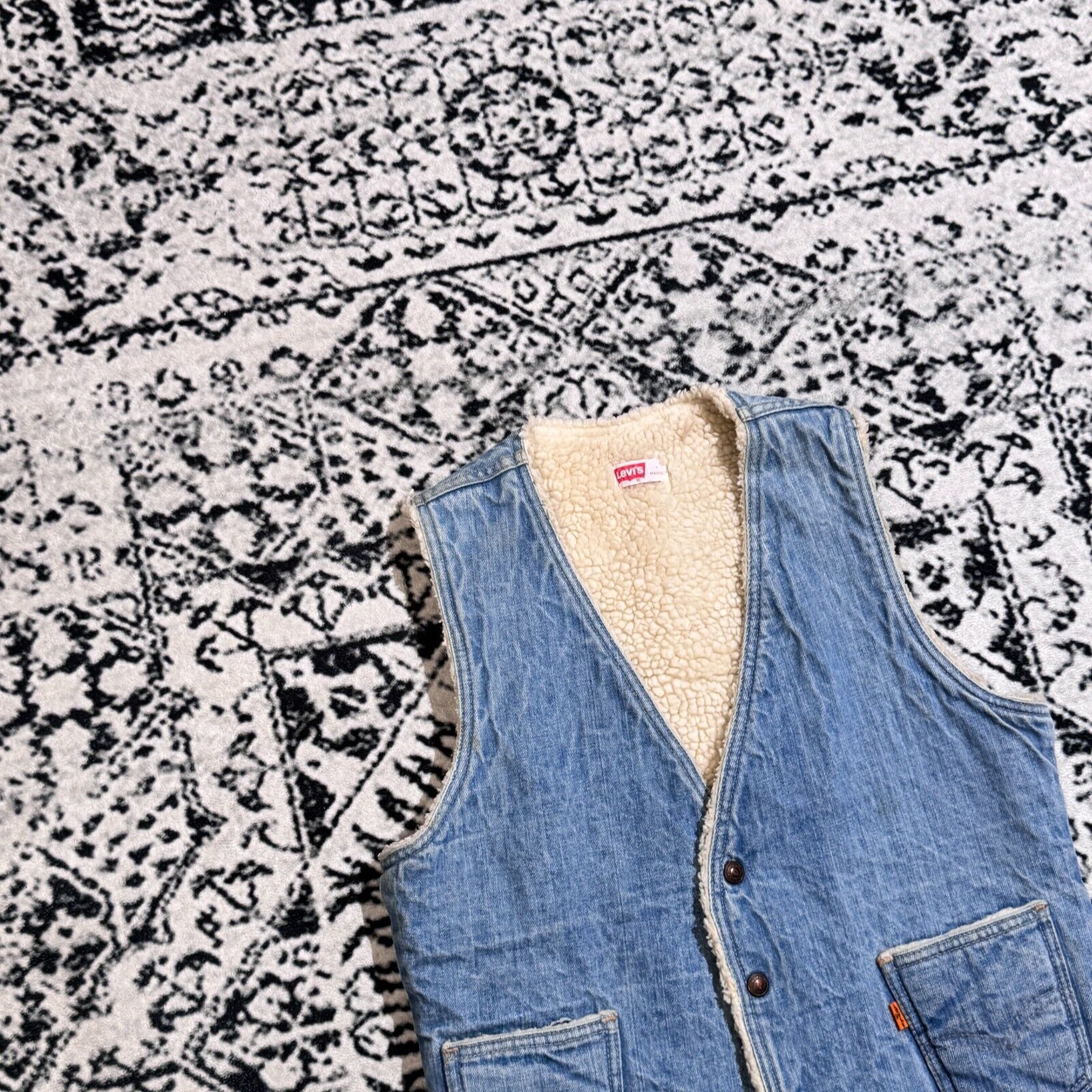 Levi's × Vintage Levis Baby Blue Cotton Vest Sherpa Jacket Size M Vintage Size US M / EU 48-50 / 2 - 4 Thumbnail