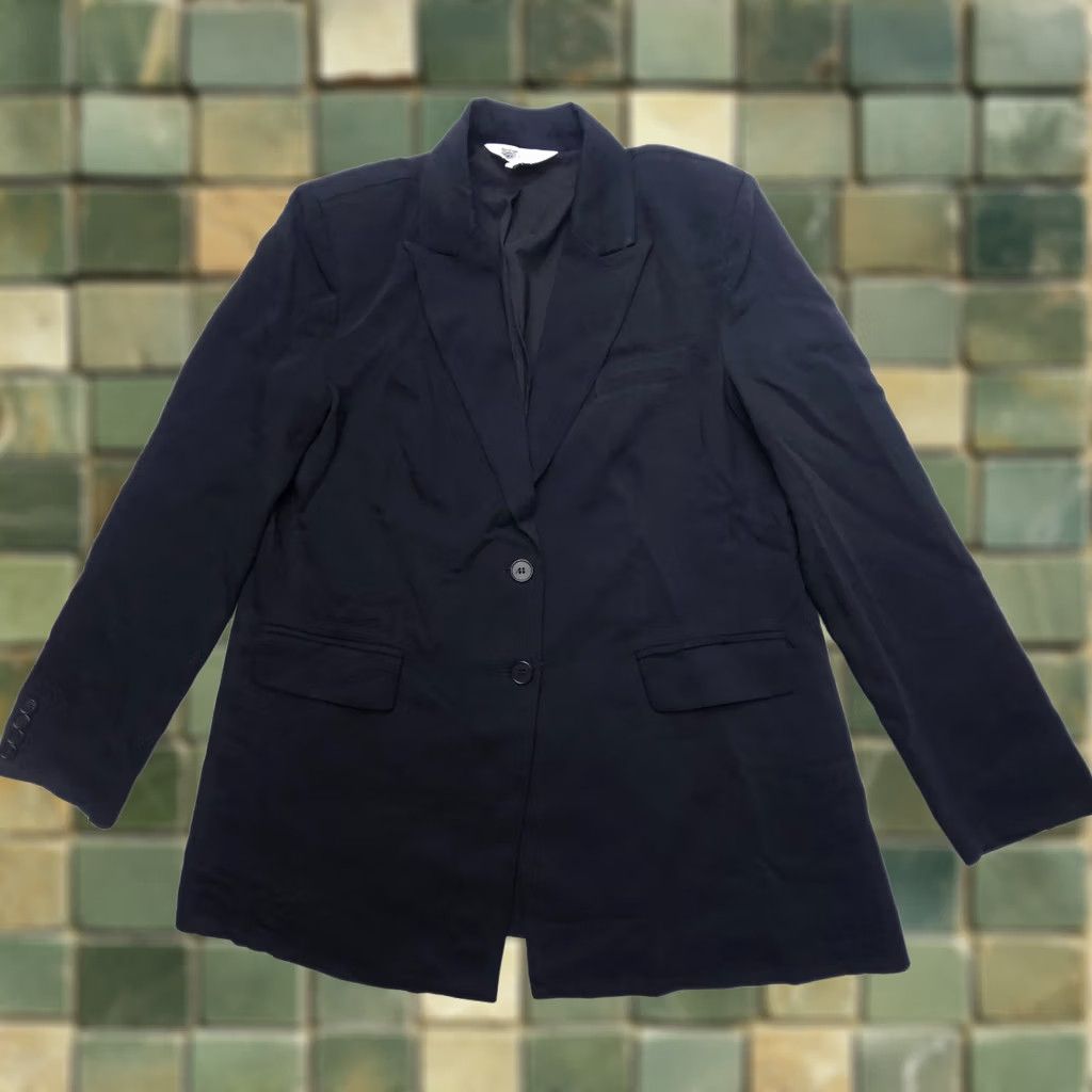 Vintage LITA By Ciara Blazer Shirt Womens XL Black Padded Stretch Italy Made Button Size XL / US 12-14 / IT 48-50 - 1 Thumbnail