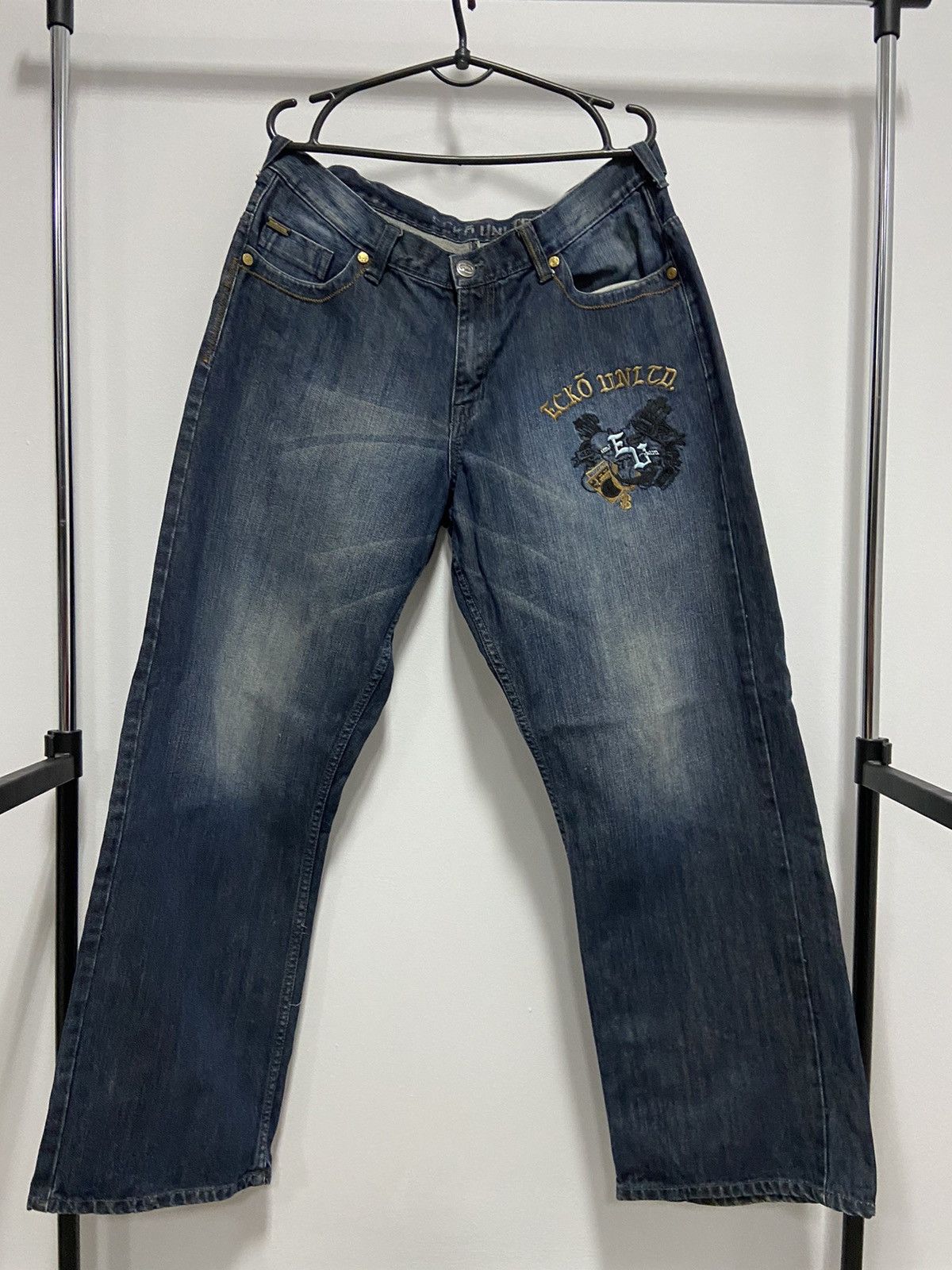 Ecko Unltd. × Vintage Ecko Unltd. Vintage denim pants jeans skate pocket big logo Size US 36 / EU 52 - 2 Thumbnail