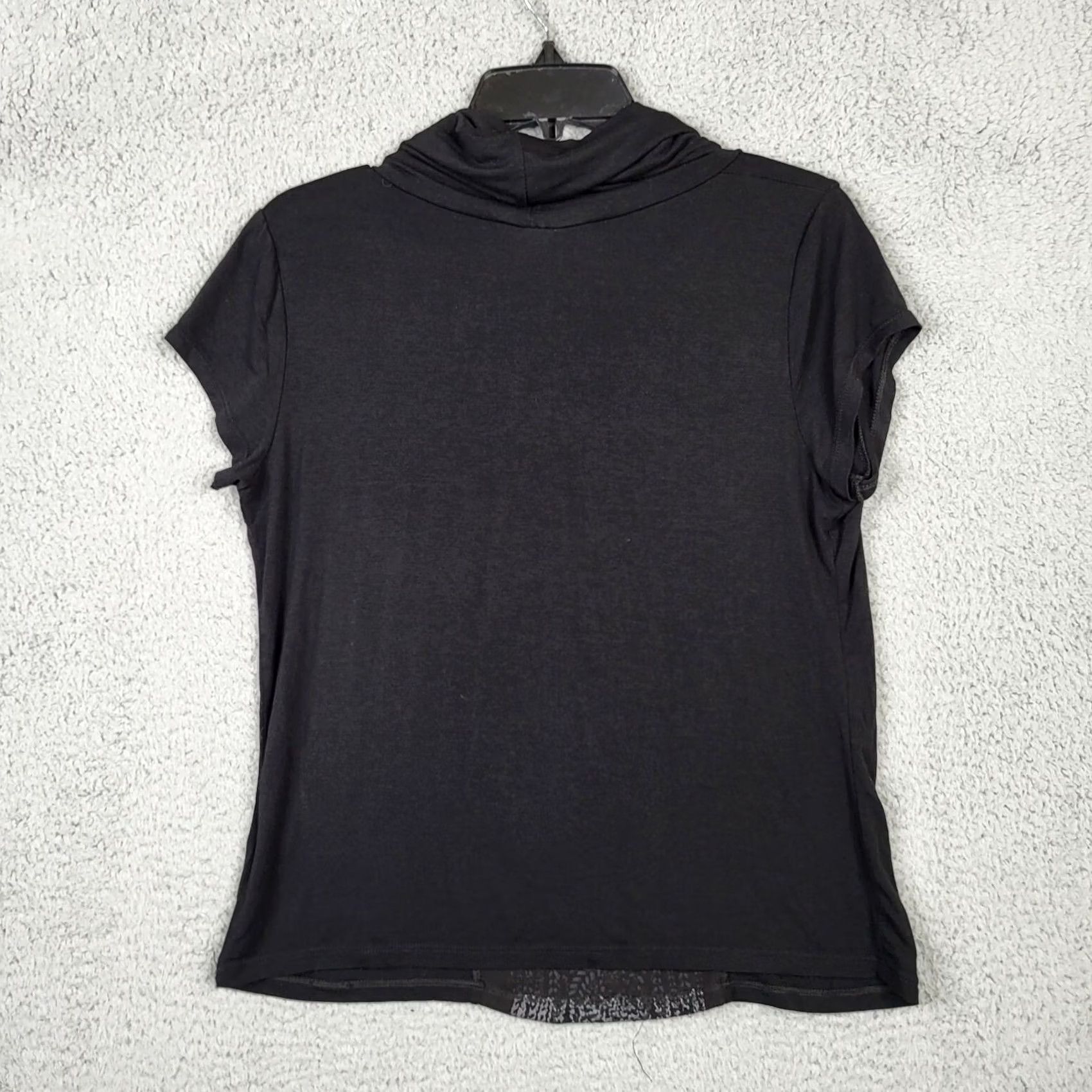 Vintage DECA Black Turtleneck Short Sleeve Women's Stretch T-Shirt Size 6 USA 6/Regular Black Cotton Elastane Basic Shirt Womens Size M / US 6-8 / IT 42-44 - 3 Thumbnail