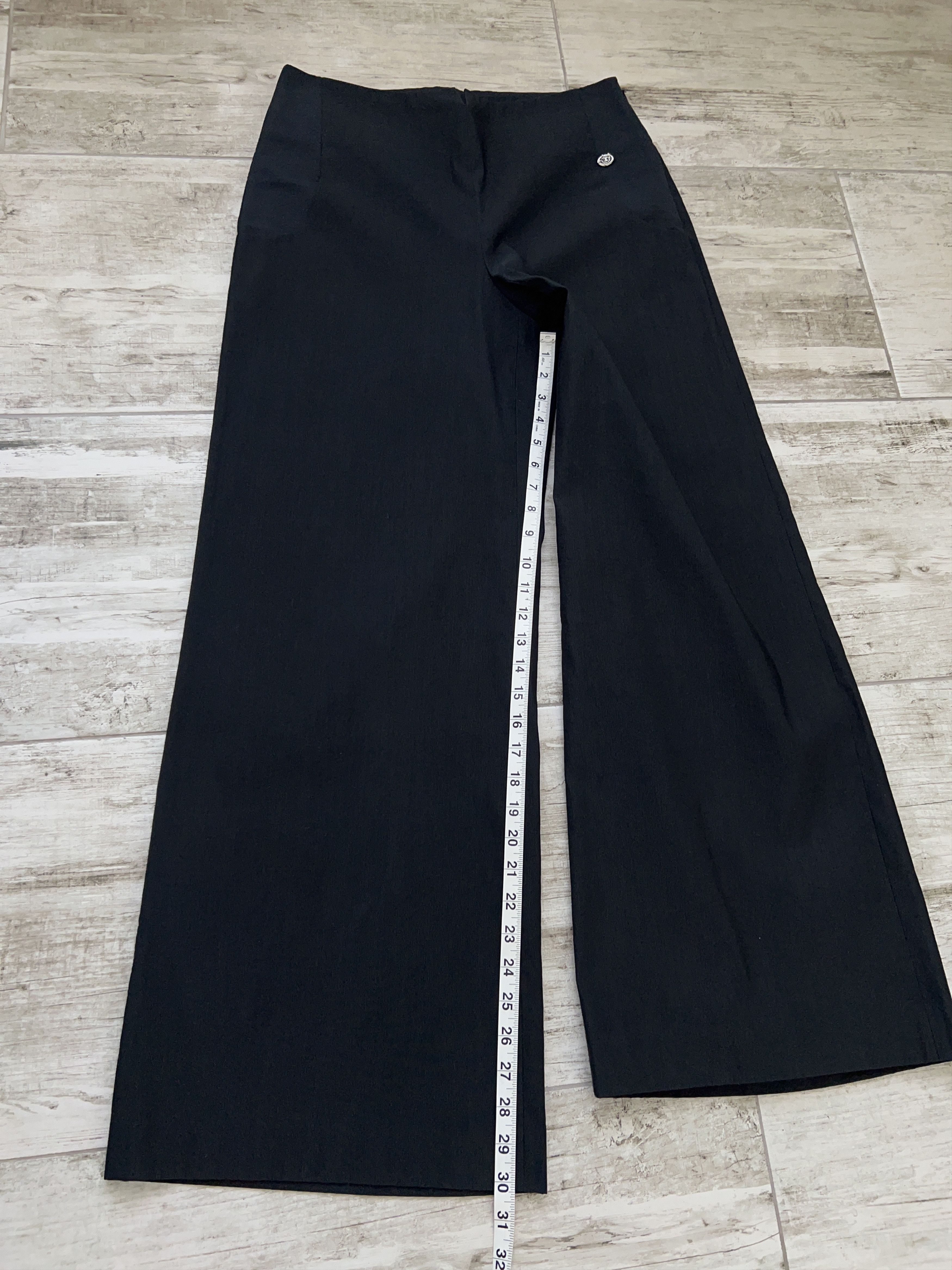 Chanel × Designer Womens 2009 Ribbed Wide Leg Palazzo Pants Trousers Black Size 28" / US 6 / IT 42 - 15 Thumbnail