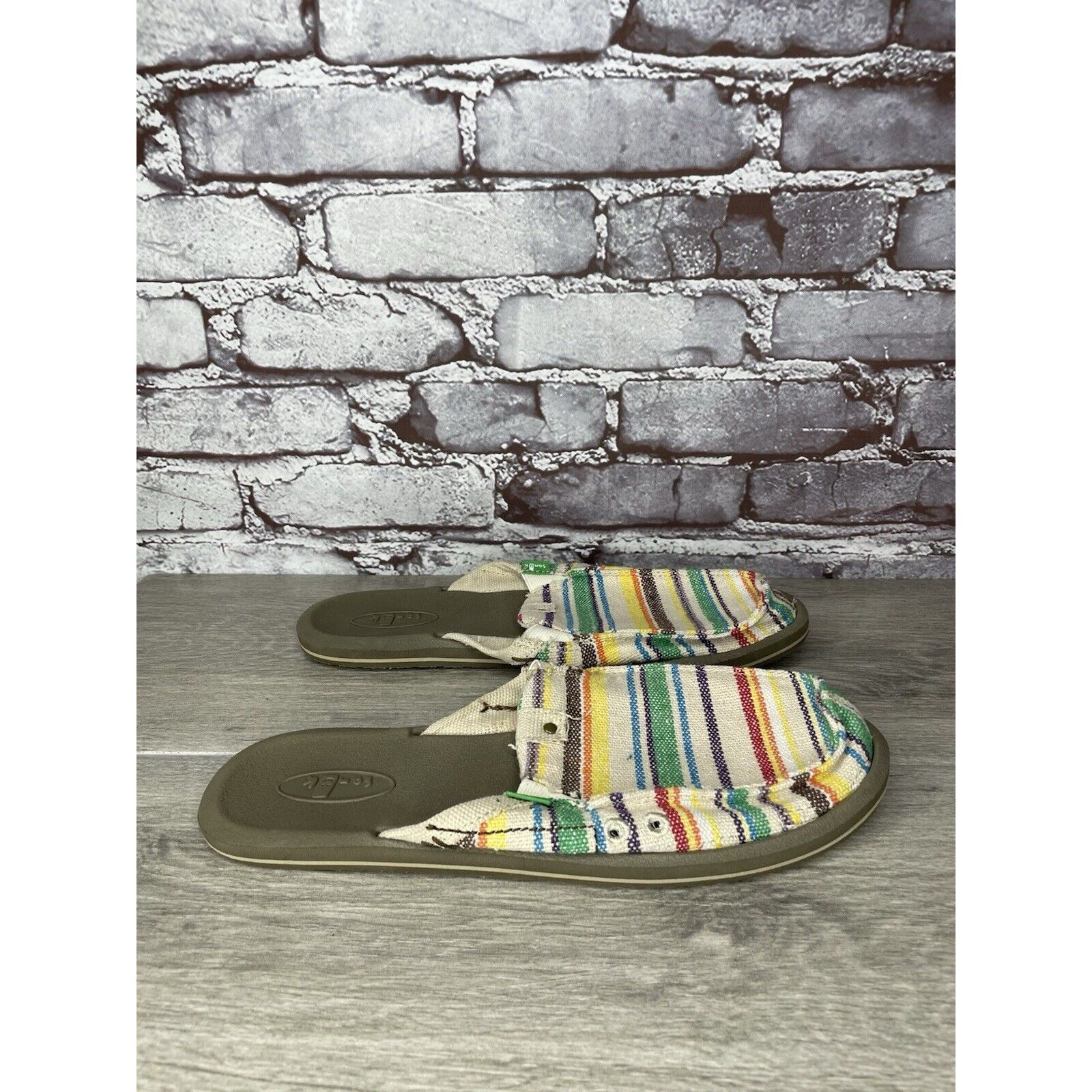 Sanuk Sanuk You Got My Back Canvas Slip On Multicolor Mules Womens Size US 10 / IT 40 - 19 Thumbnail