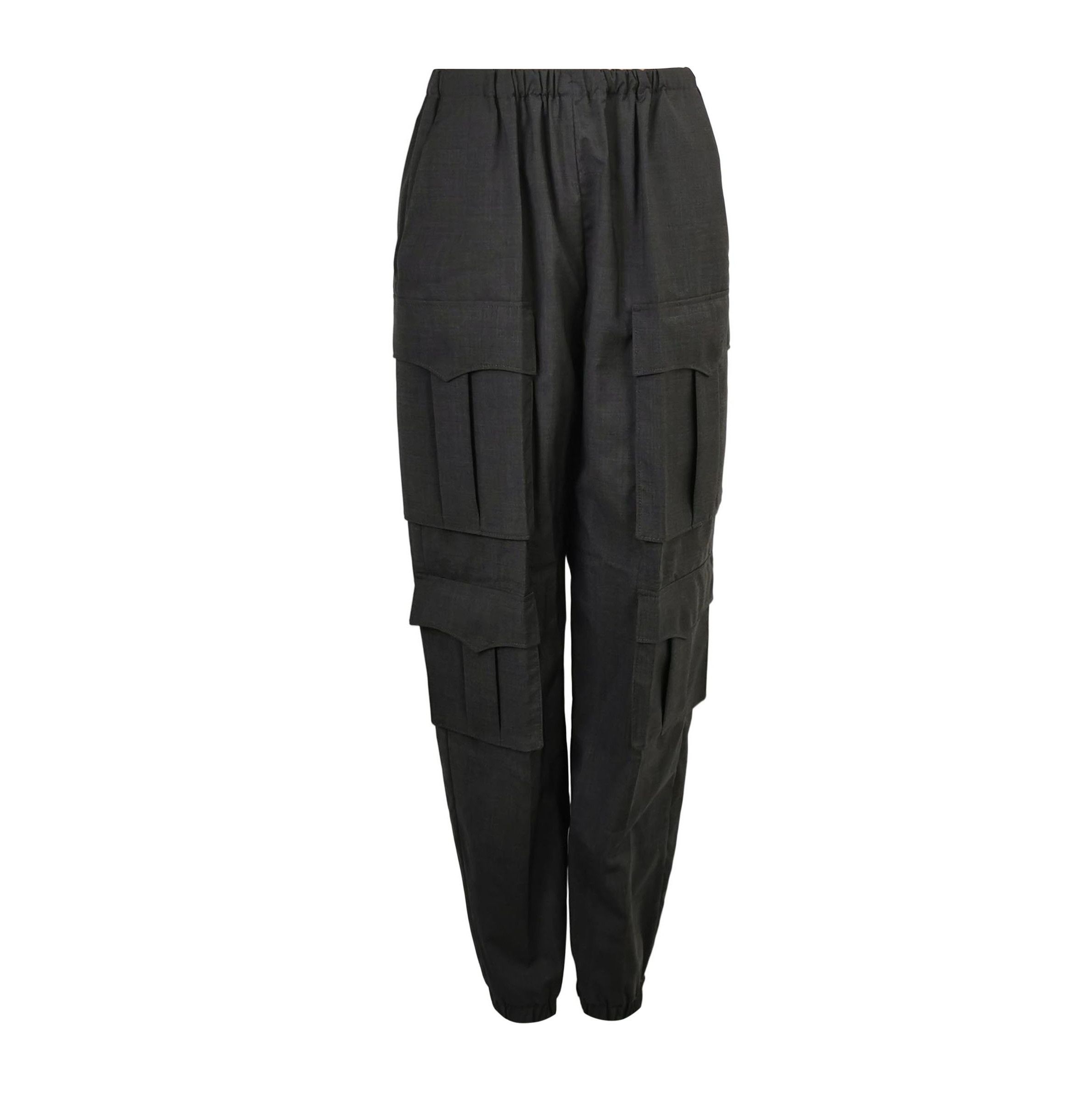Prada Prada Wool Cargo Pants in Black 0089 Size 40" / US 18 - 1 Thumbnail
