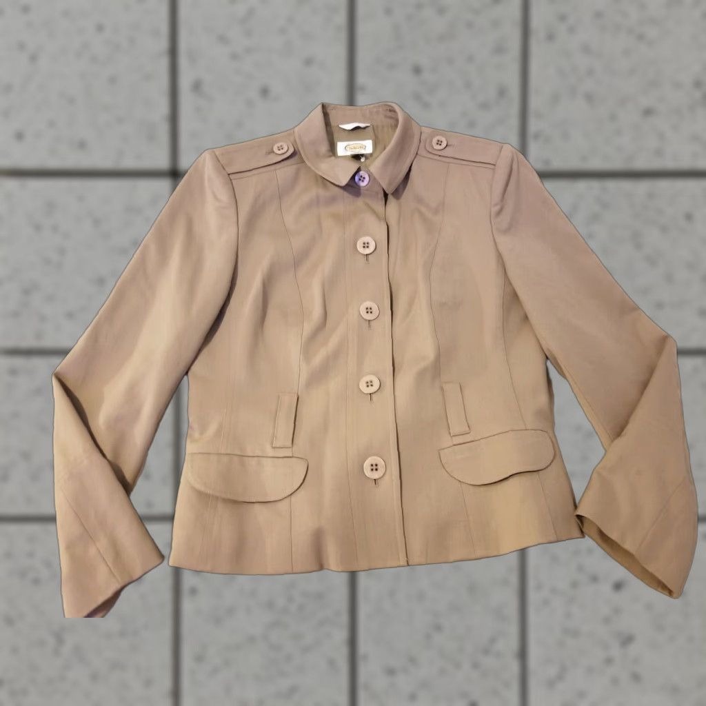 Talbots Womens Talbots Wool Blazer 8 Khaki Beige Wool Jacket Blazer 8 Womens Mens? Size M / US 6-8 / IT 42-44 - 1 Thumbnail