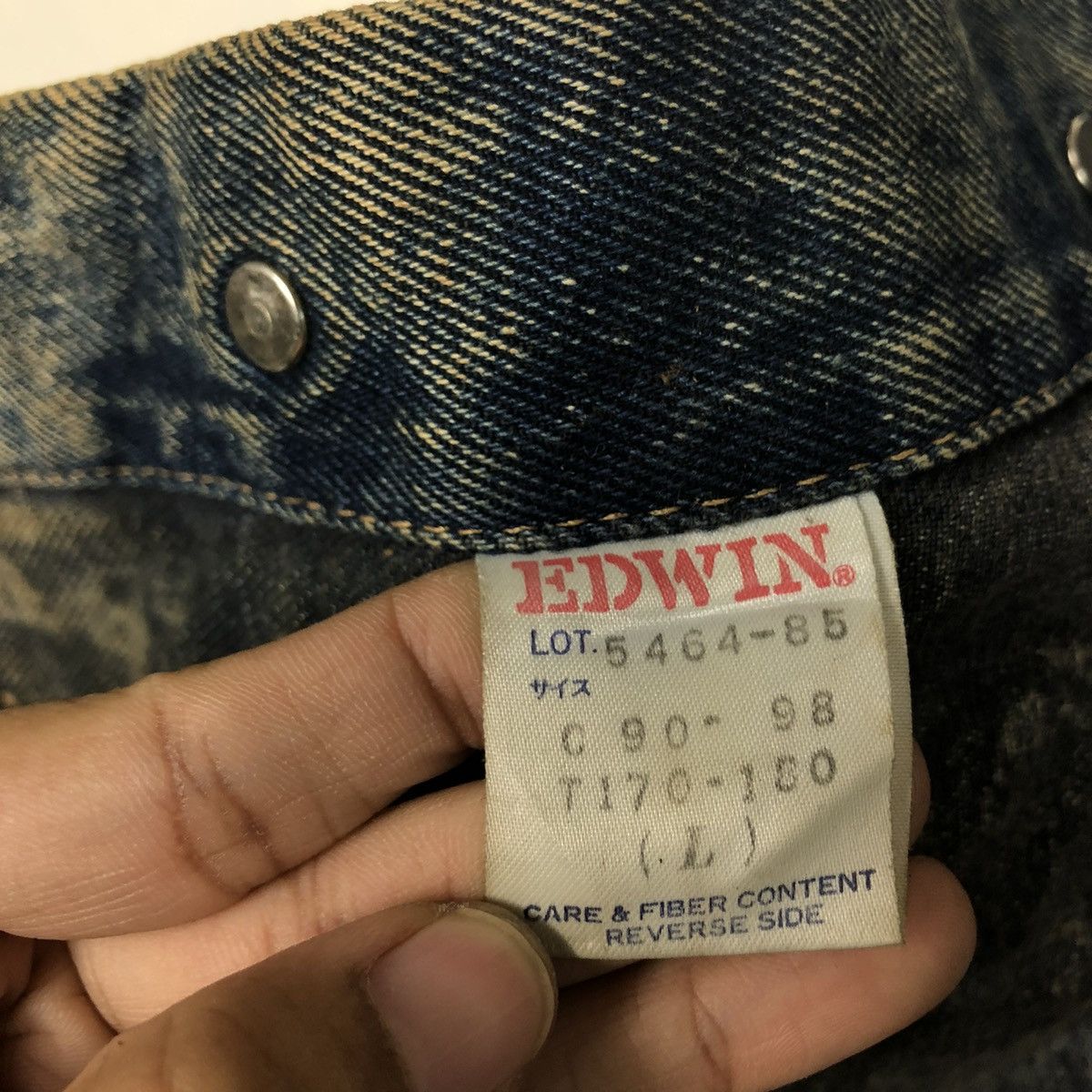 Edwin 📌VINTAGE RUSTY BIKER DENIM JACKET TRUCKER EDWIN Size US L / EU 52-54 / 3 - 20 Thumbnail