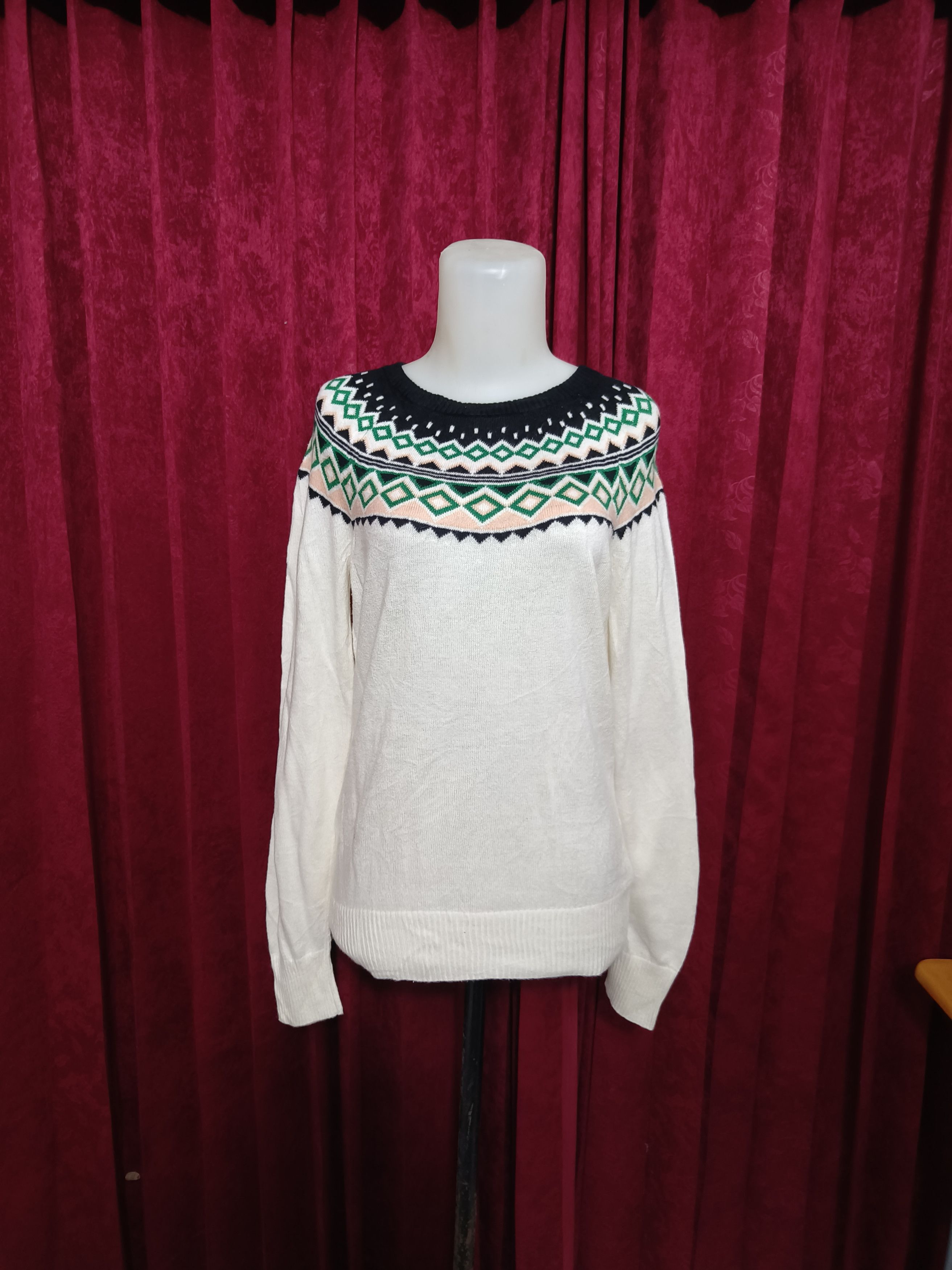 Merona Vintage MERONA Women's Ethnic Motifs Knit Crewneck Sweater Size M / US 6-8 / IT 42-44 - 7 Thumbnail