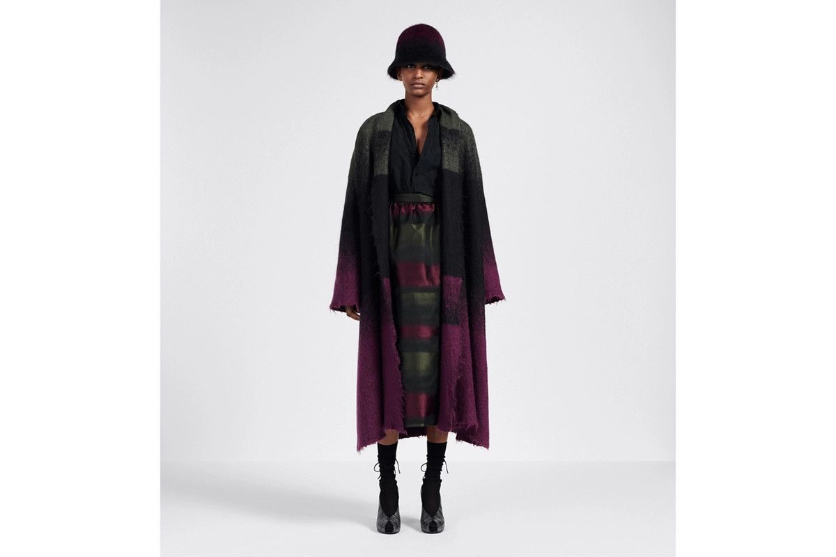 Dior o1bcso1str0225 Coat with Scarf Collar in Deep Fuchsia/Green Size M / US 6-8 / IT 42-44 - 4 Thumbnail