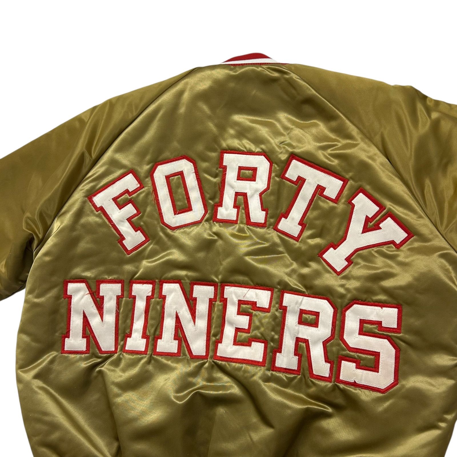 NFL VTG 90s SF 49ERS CHALK LINE SATIN JACKET SPELL OUT Size US L / EU 52-54 / 3 - 3 Thumbnail