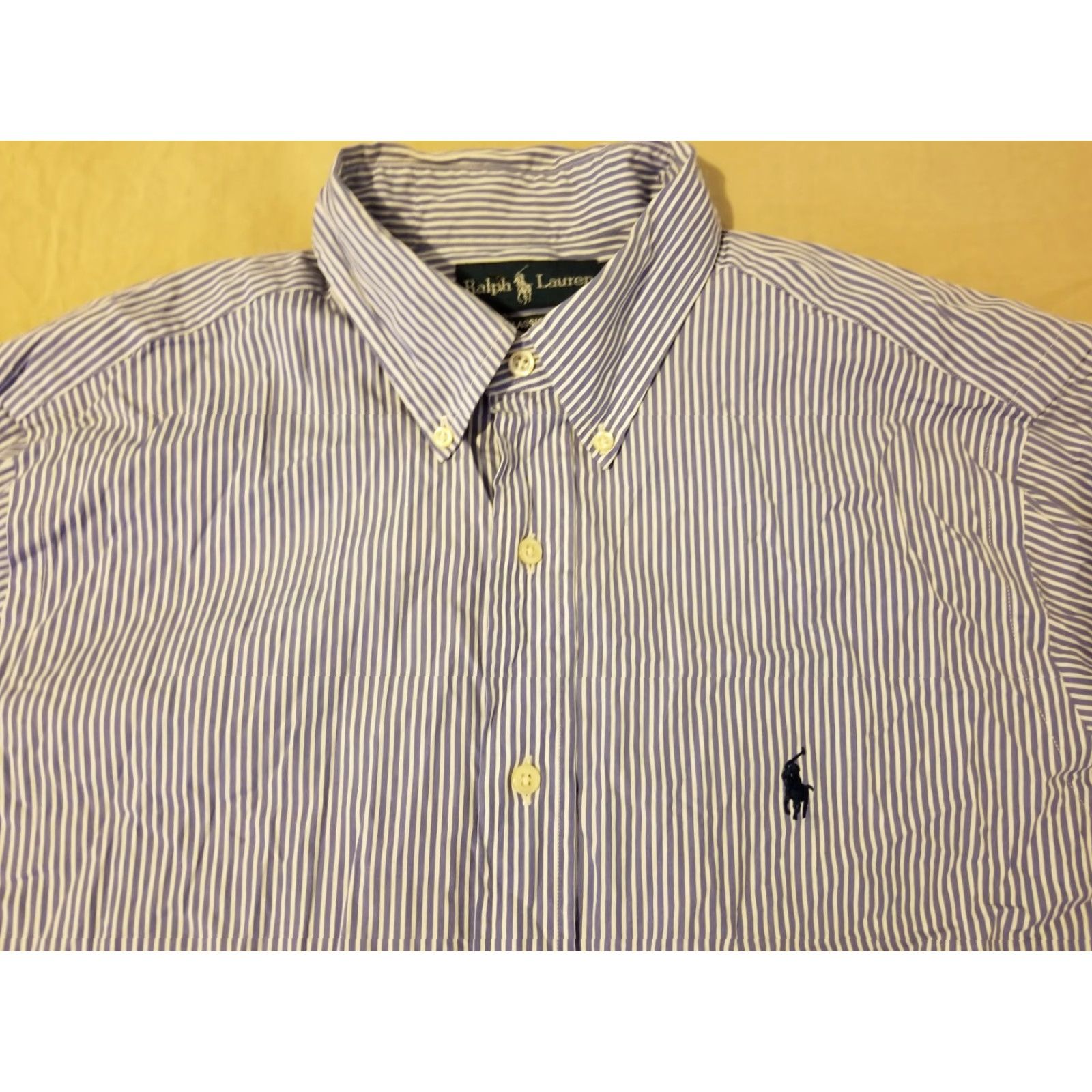 Polo Ralph Lauren Polo Ralph Lauren Dress Shirt Mens 16.5 34/35 Blue Button-Down Collar 100% Cotton Classic Fit Size 46R - 2 Thumbnail
