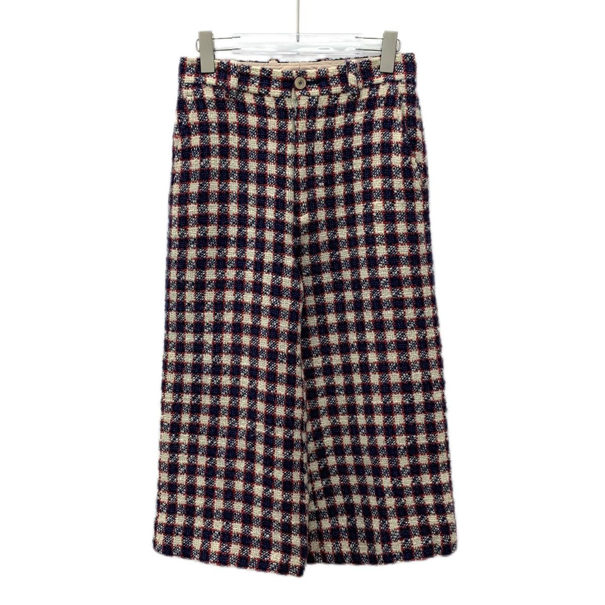 Gucci Gucci Plaid Woven Wool Wide-leg Casual Pants K26WX Size 27" / US 4 / IT 40 - 1 Thumbnail