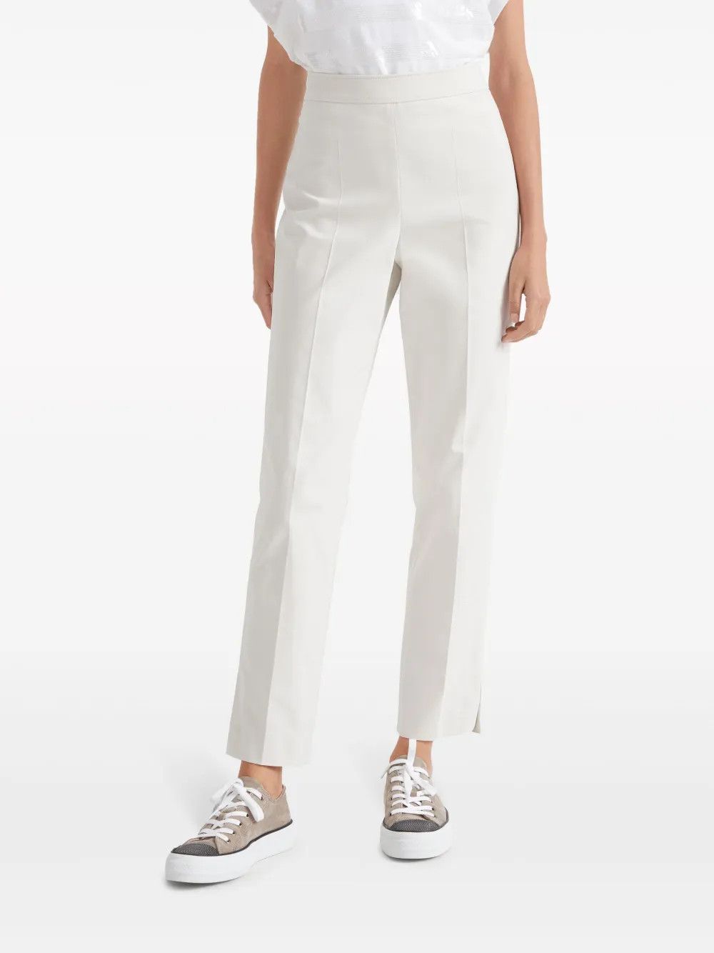 Brunello Cucinelli o1la1rc1a0425 Pants in Off White Size 26" / US 2 / IT 38 - 2 Thumbnail