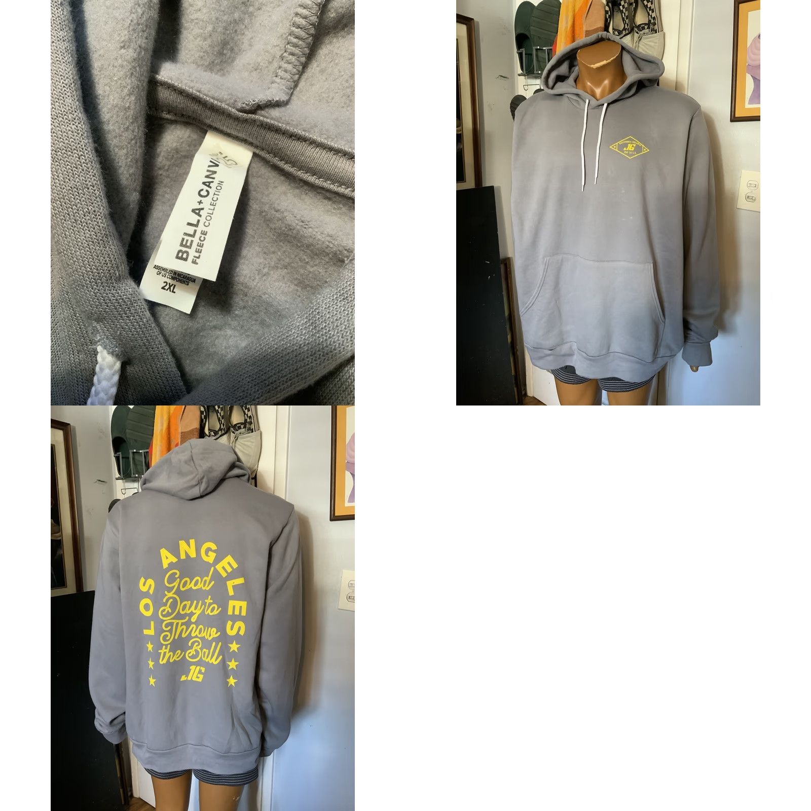 Vintage Jared Goff California Dreamin Good Day To Throw The Ball Los Angeles Hoodie 2XL Men Gray Pullover NFL Football Los Angeles Size US XXL / EU 58 / 5 - 8 Thumbnail