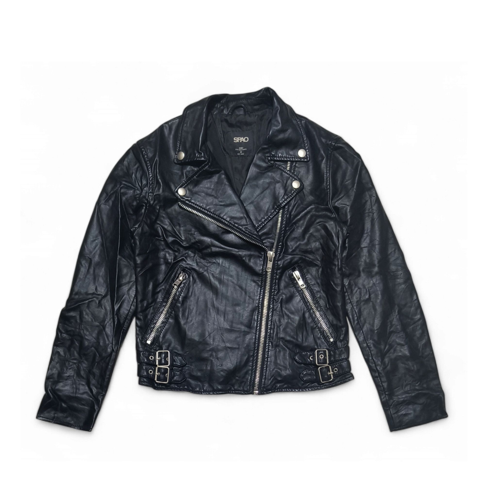 Vintage SPAO Women's Ramones Rockabilly Biker Faux Leather Jacket Size S / US 4 / IT 40 - 1 Thumbnail