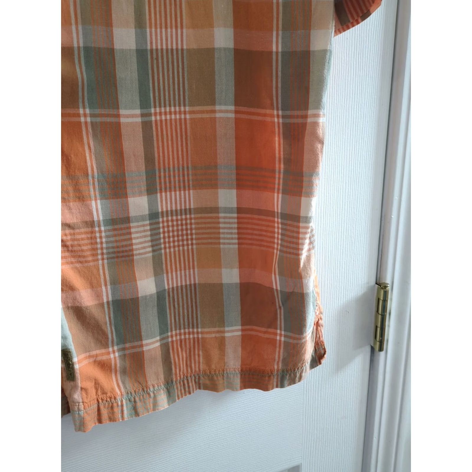 Timberland Timberland Button-Up Shirt Men’s L Orange Short Sleeve Plaid Casual Shirt Size US L / EU 52-54 / 3 - 2 Thumbnail