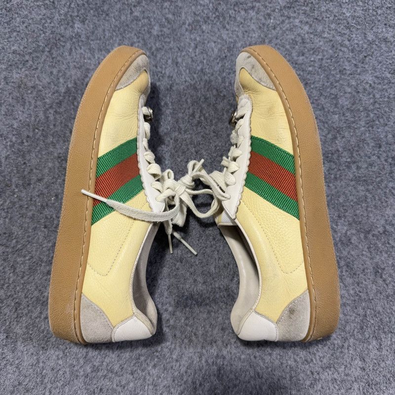 Gucci Gucci Web Leather Bee Fashion Sneakers - Size US 6.5 / IT 36.5 - 9 Thumbnail