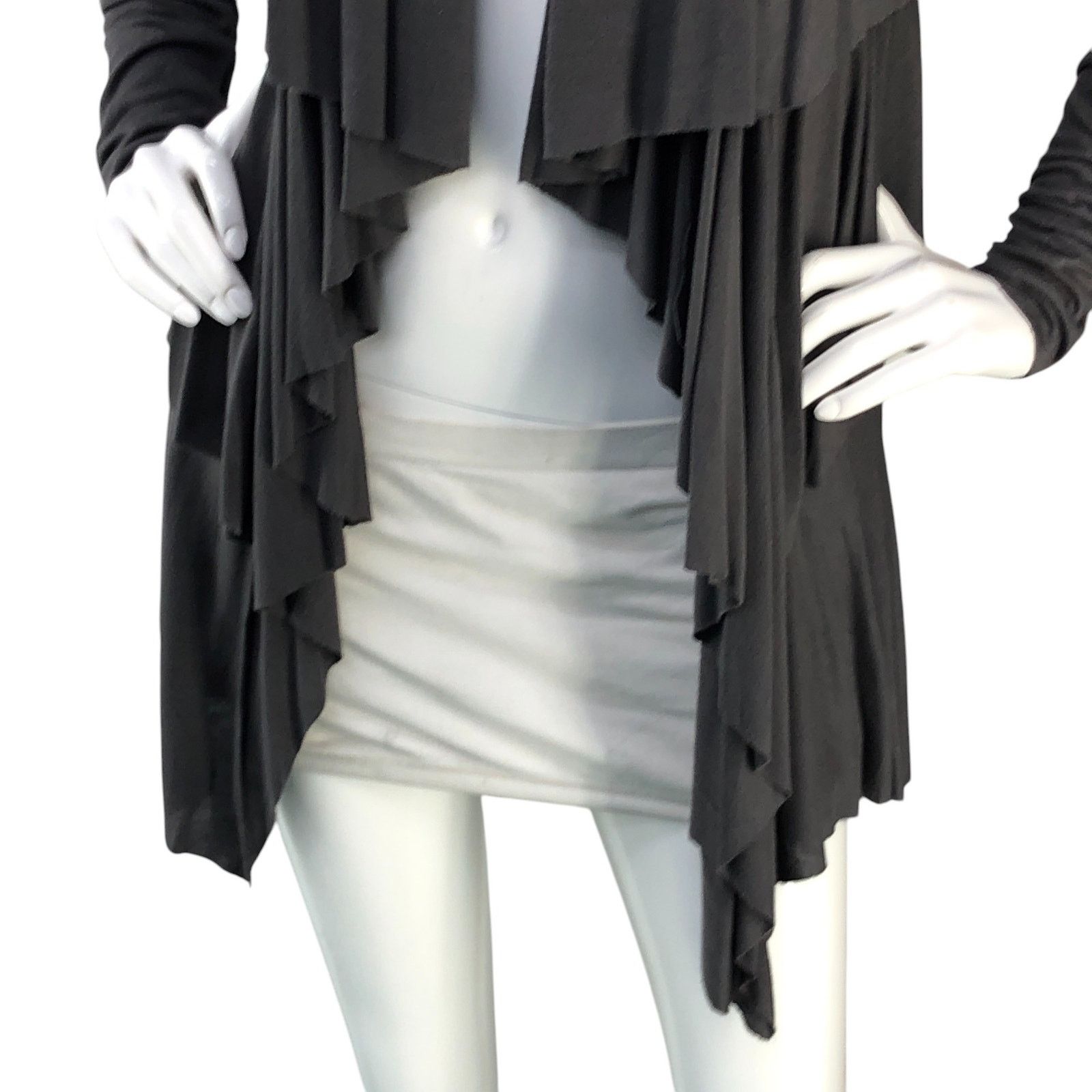 Bailey 44 Bailey 44 Size S Cardigan Open Tiered Ruffle Gray USA MADE Size S / US 4 / IT 40 - 3 Thumbnail
