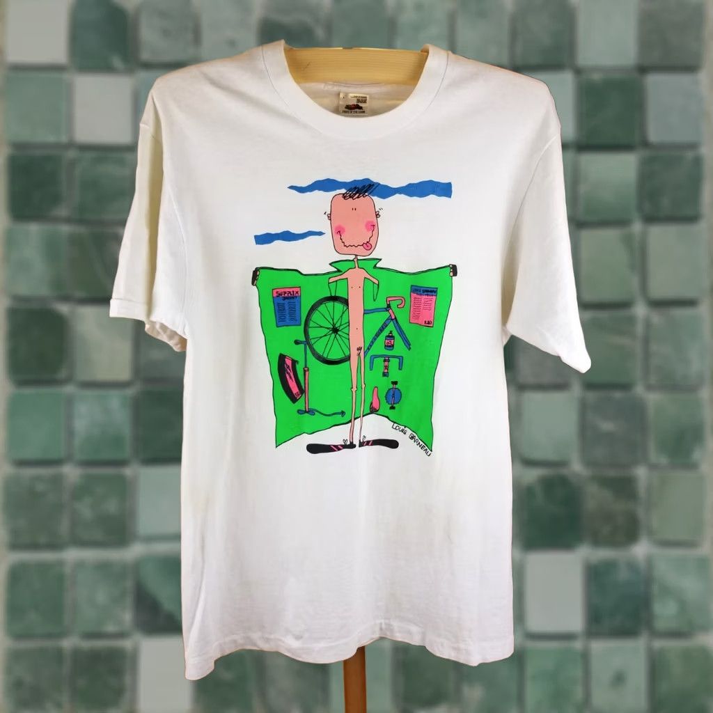 Vintage VINTAGE Louis Garneau T-Shirt L White 90s Bike Cycling Single Stitch Size US L / EU 52-54 / 3 - 1 Thumbnail