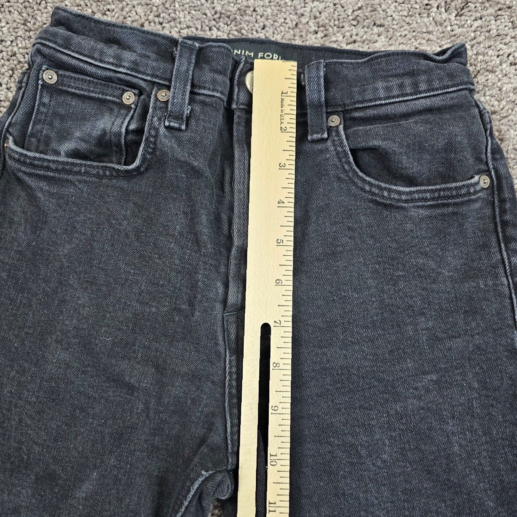 Vintage Denim Forum Jeans Women 26 Black High Rise Slim Ankle Fray Stretch 24x26 Size 24" / US 00 / IT 34 - 4 Thumbnail