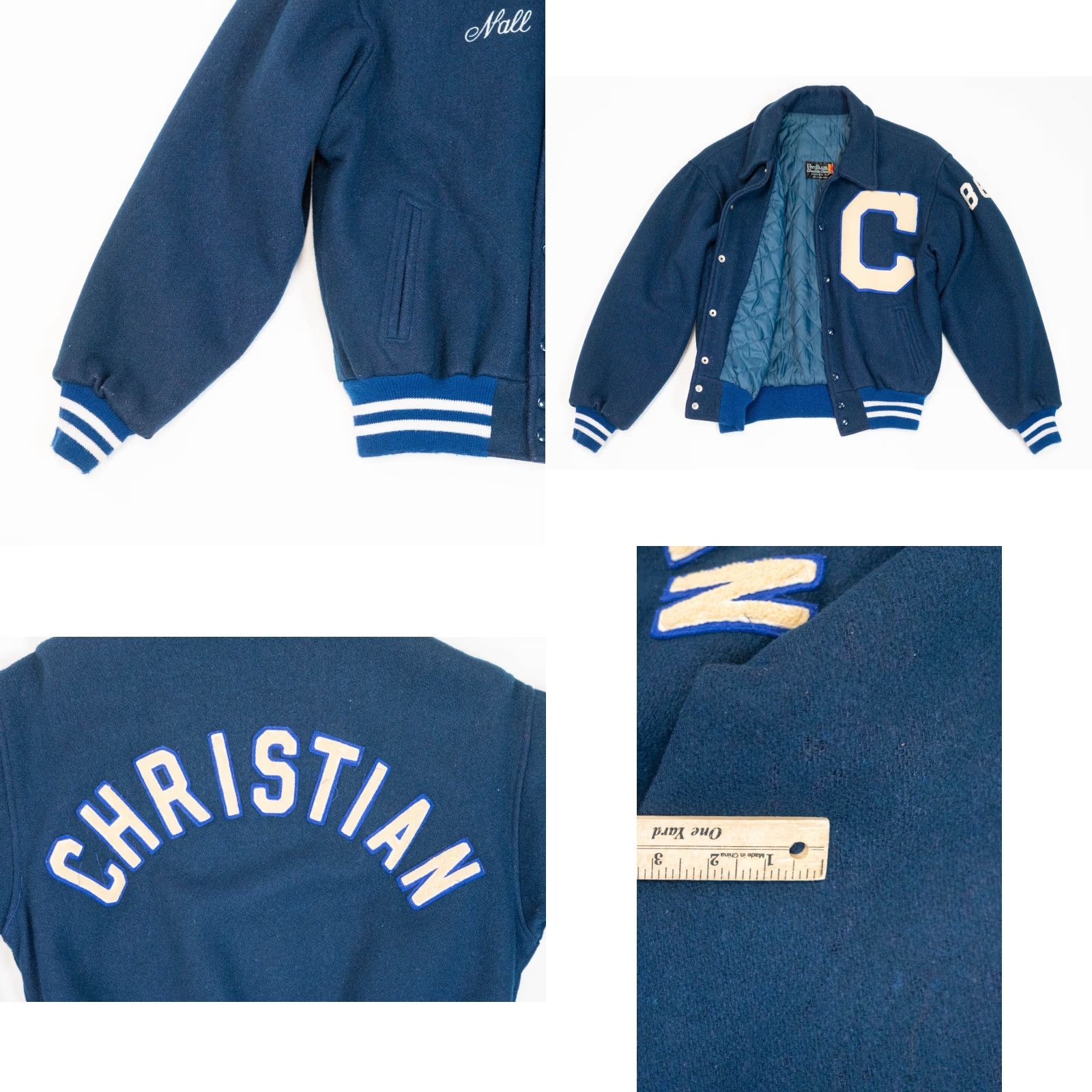 Vintage VINTAGE Fordham Wool Varsity Jacket Mens M Blue 42 Size US M / EU 48-50 / 2 - 11 Thumbnail