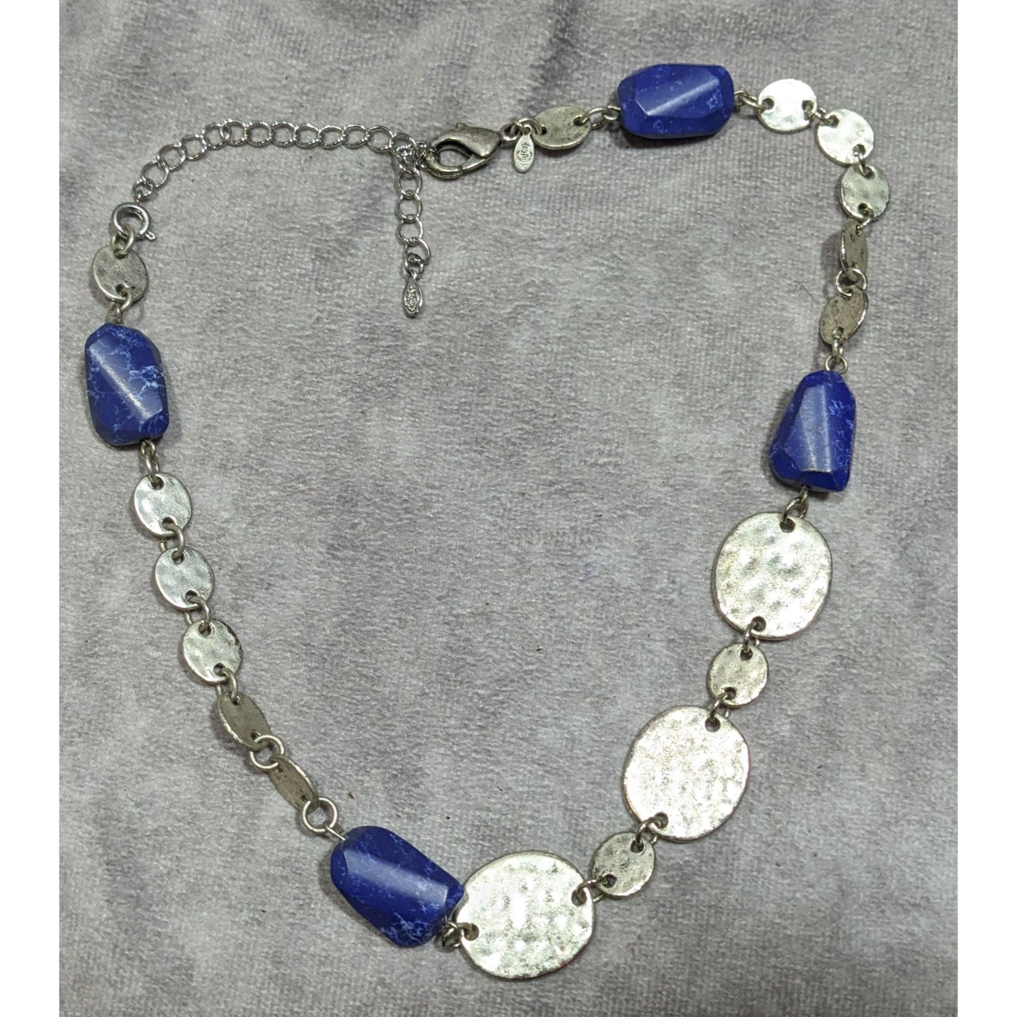 Other Premier Designs Brutalist Blue And Silver Tone Beaded Neckla Size ONE SIZE - 6 Thumbnail