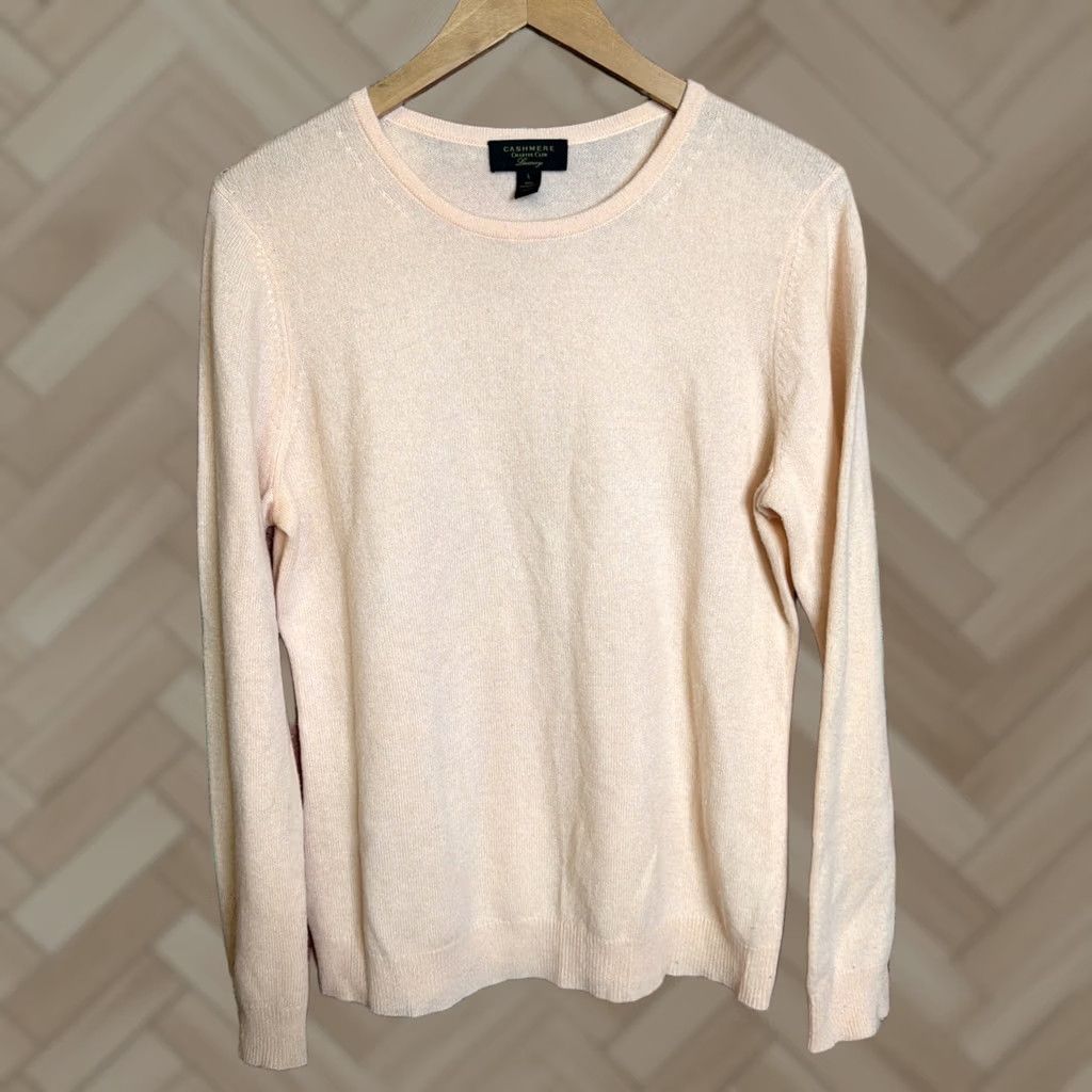 Charter Club VINTAGE Charter Club Luxury 100% Cashmere Sweater Women’s L Pink Crew Neck LS Soft Size L / US 10 / IT 46 - 1 Thumbnail