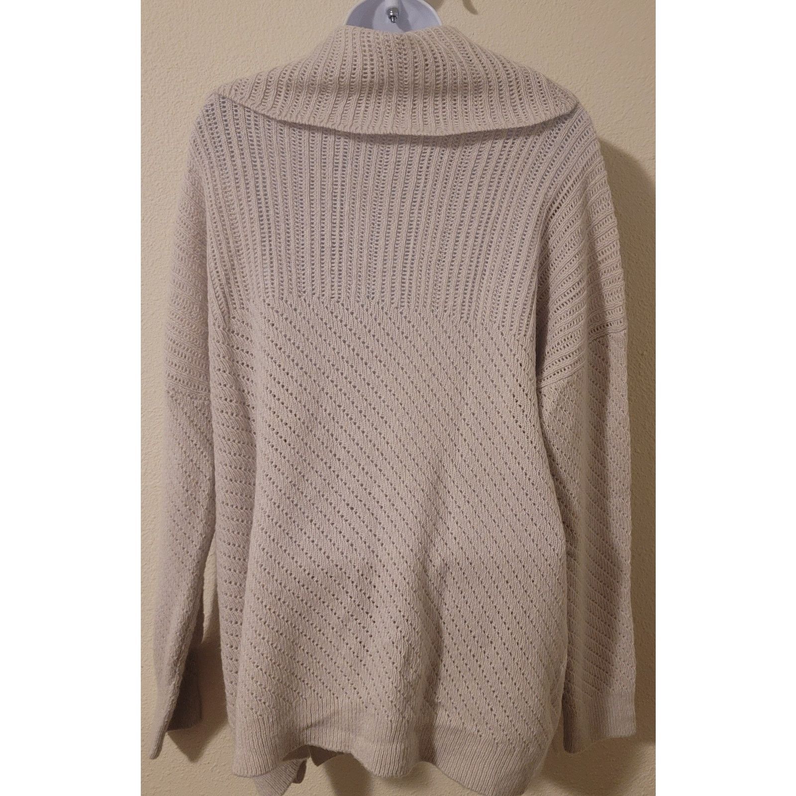 Lucky Brand Lucky Brand Off White Alyssa Cowl Neck Sweater XL MohairWool Size XL / US 12-14 / IT 48-50 - 3 Thumbnail