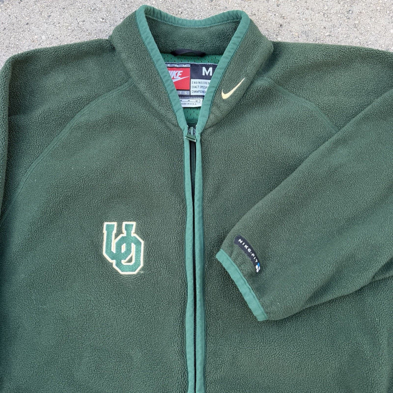 NCAA × Nike × Vintage Vintage 90s Nike University of Oregon Ducks Fleece Jacket Size US M / EU 48-50 / 2 - 2 Thumbnail