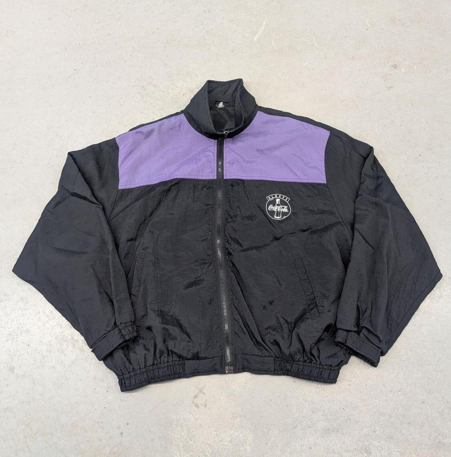 Coca Cola Vintage Enjoy Coca-Cola Purple and Black Windbreaker Jacket Size US L / EU 52-54 / 3 - 1 Thumbnail