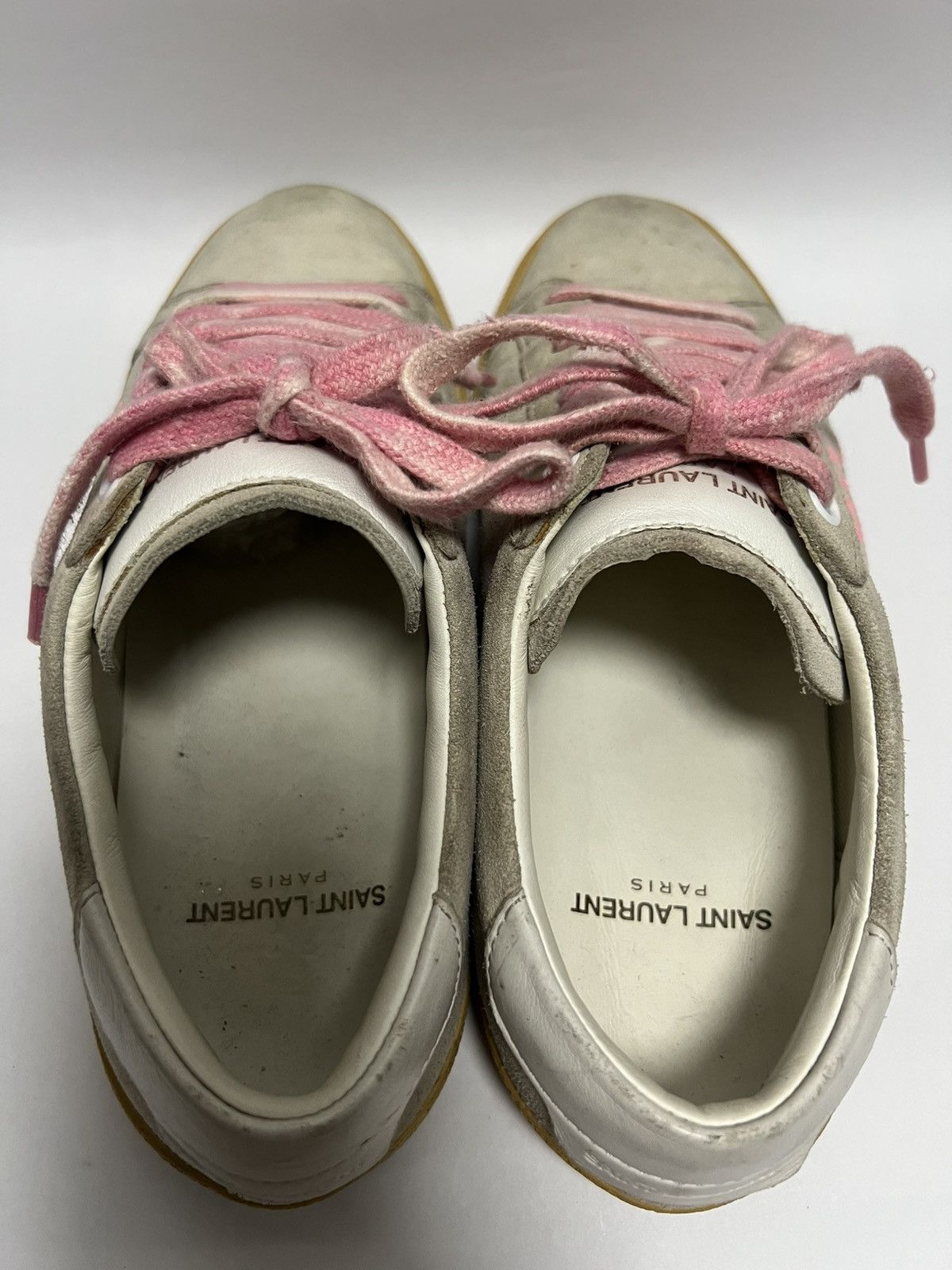 Saint Laurent Paris Saint Laurent Wmns Court Classic SL-06 Optic White Fluo Pink Size US 6 / IT 36 - 11 Thumbnail