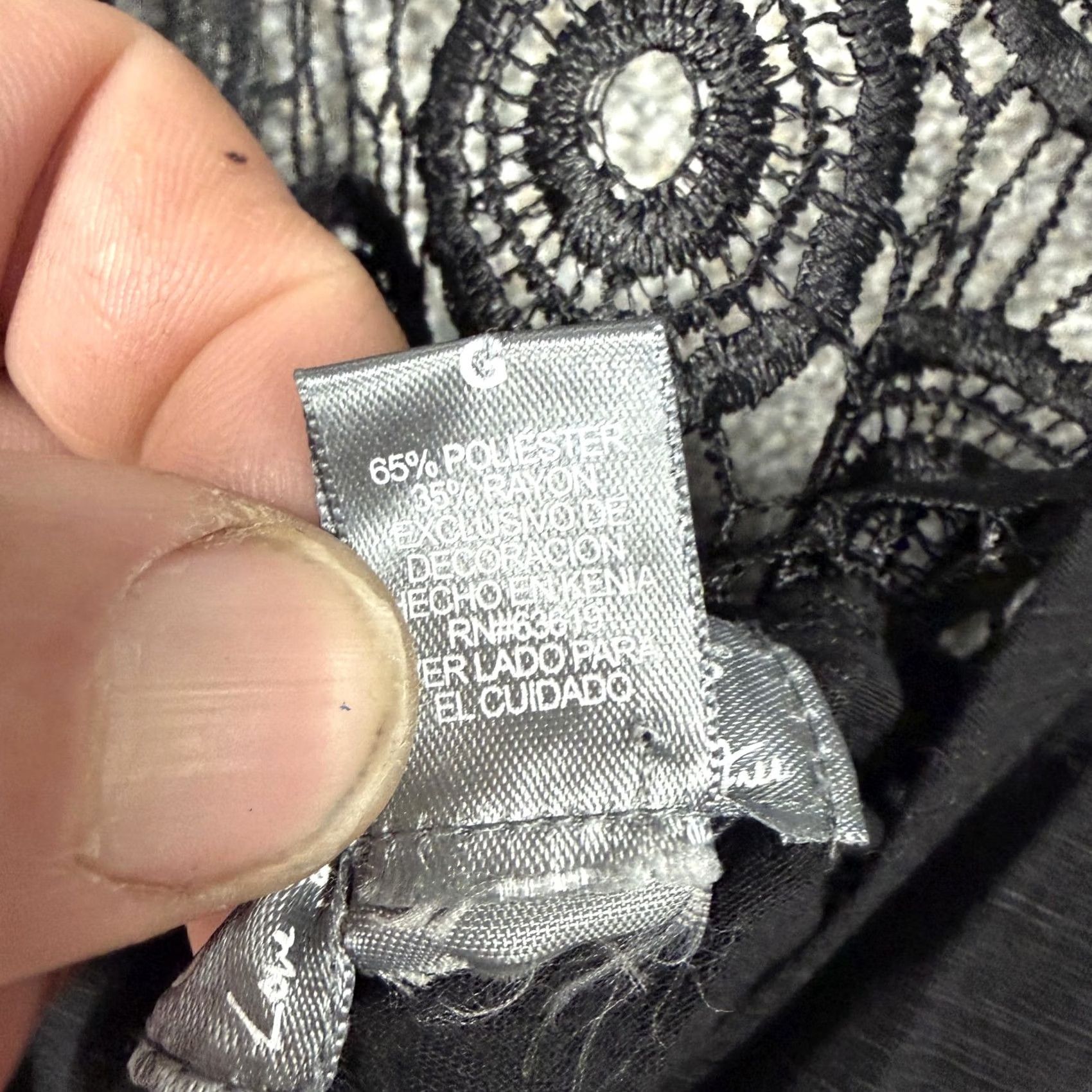 Vintage One Step Up Whimsigoth Crochet Lace Tank Top L Juniors Tank Black Sleeveless V-Neck Camisole Crochet Straps Sheer Lightweight Relaxed Summer Casual Size L / US 10 / IT 46 - 5 Thumbnail