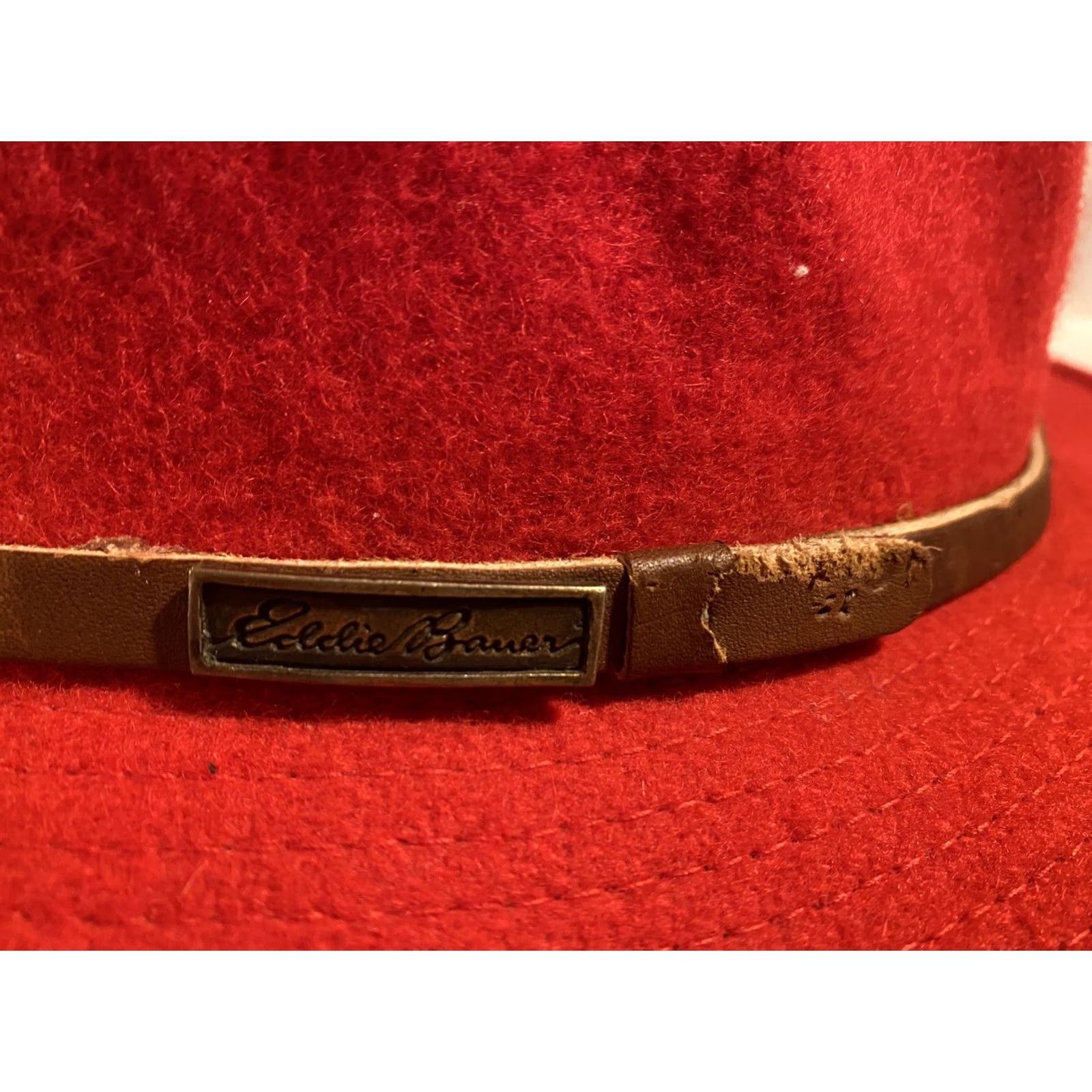 Eddie Bauer VINTAGE Eddie Bauer Women's Fedora Hat Wool Blend Red Size LG Made In USA Womens Fedora Hat Red Wool Blend Eddie Bauer USA LG Size ONE SIZE - 5 Thumbnail