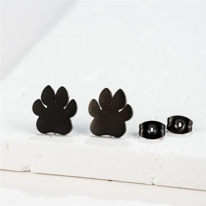 Jewelry Bear Paw Mini Stud Earrings Charm Earring Gift Size ONE SIZE - 1 Preview