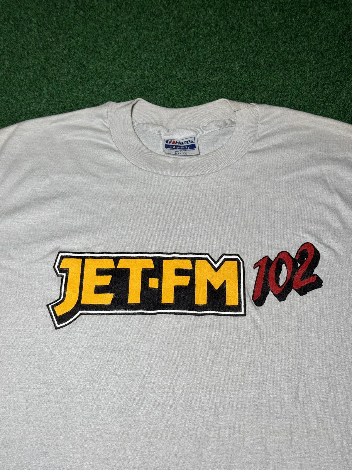 Hanes Jet FM 102 Vintage Radio Rock N Roll 80s 90s M/L T Shirt Size US L / EU 52-54 / 3 - 2 Thumbnail
