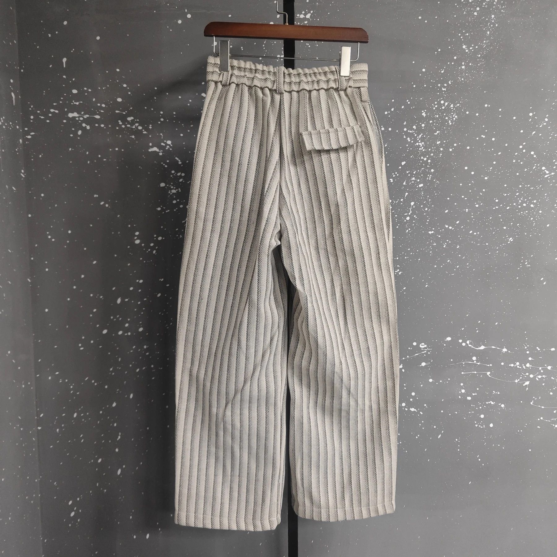 Japanese Brand Trousers Striped Woolen Pleated Wide Leg Pants Size US 32 / EU 48 - 5 Thumbnail