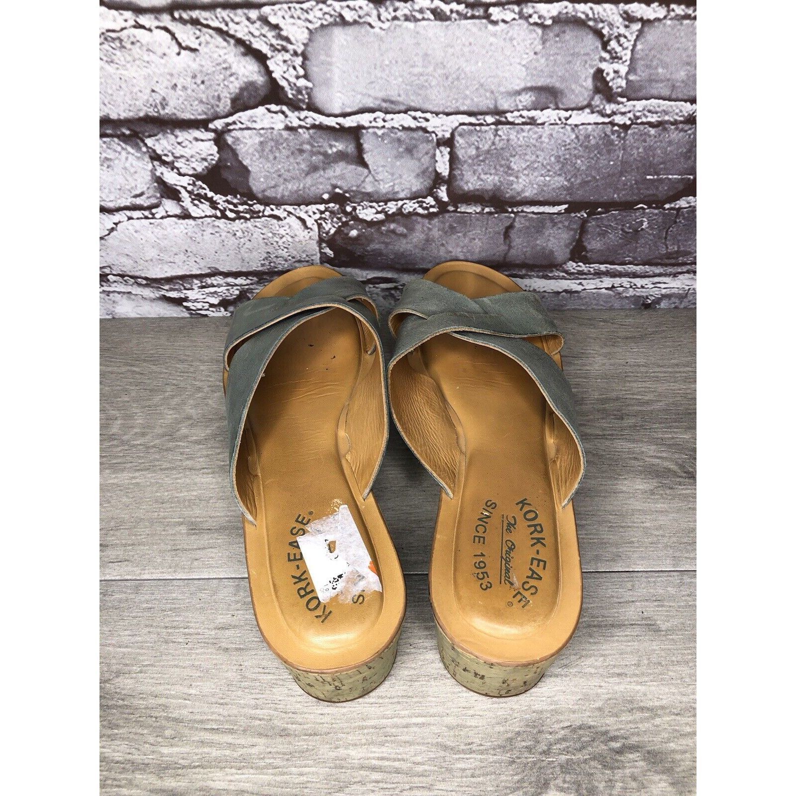 Other Kork-Ease Blue Leather Platform Cross Strap Cork Wedge Sanda Size US 8 / IT 38 - 5 Thumbnail