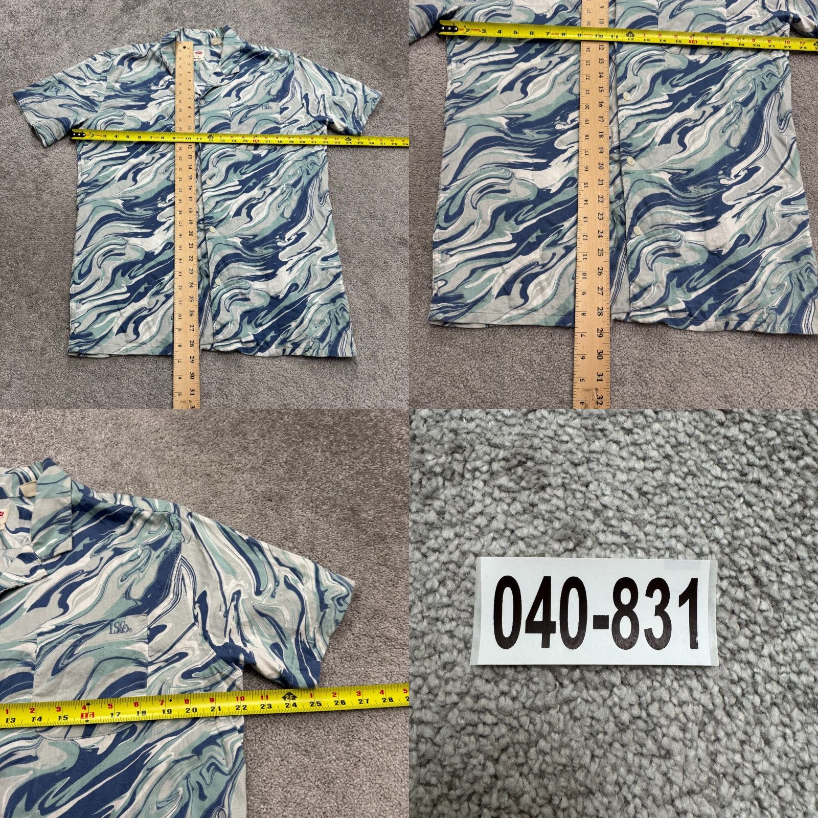 Levi's Levi's Button-Up Shirt Men M Blue Abstract Short Sleeve Relaxed Fit Casual Shirt Size US M / EU 48-50 / 2 - 9 Thumbnail