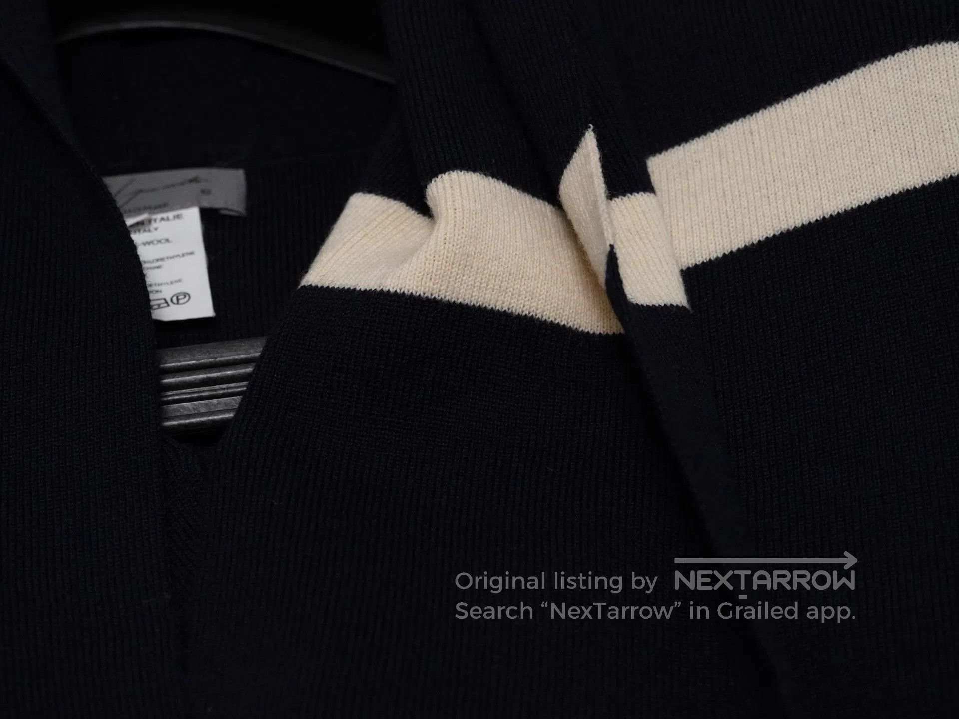 Yohji Yamamoto Yohji Yamamoto 1980ss Navy Collar Wool Sweater. Size US M / EU 48-50 / 2 - 5 Thumbnail