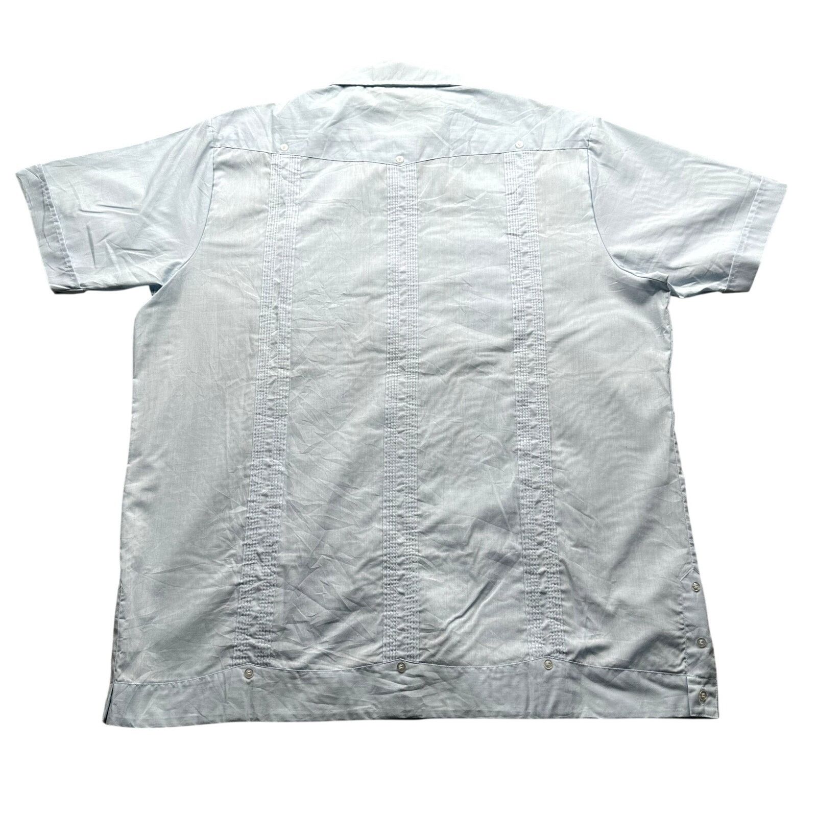 Other Vintage Romani Permanent Guayabera Cuban Shirt Mens XL Blue Size US XL / EU 56 / 4 - 2 Thumbnail