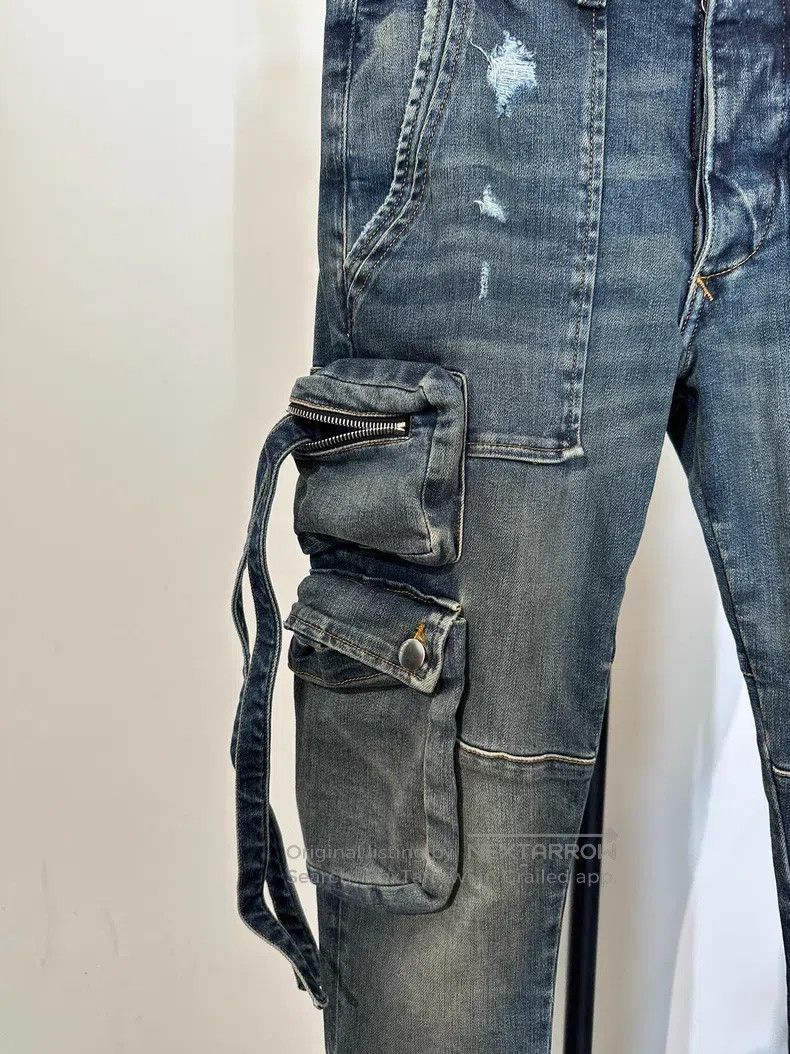 Amiri Amiri Multi-pocket drawstring cargo denim pants| Size US 29 - 3 Thumbnail