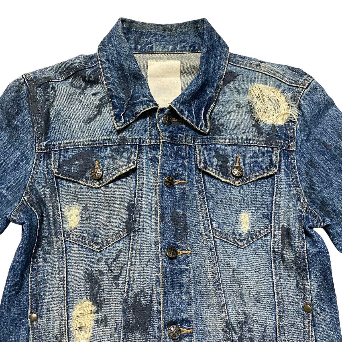 Le Grande Bleu (L.G.B.) MIDAS Machiavel Coated Distressed Denim Jacket Size US S / EU 44-46 / 1 - 5 Thumbnail