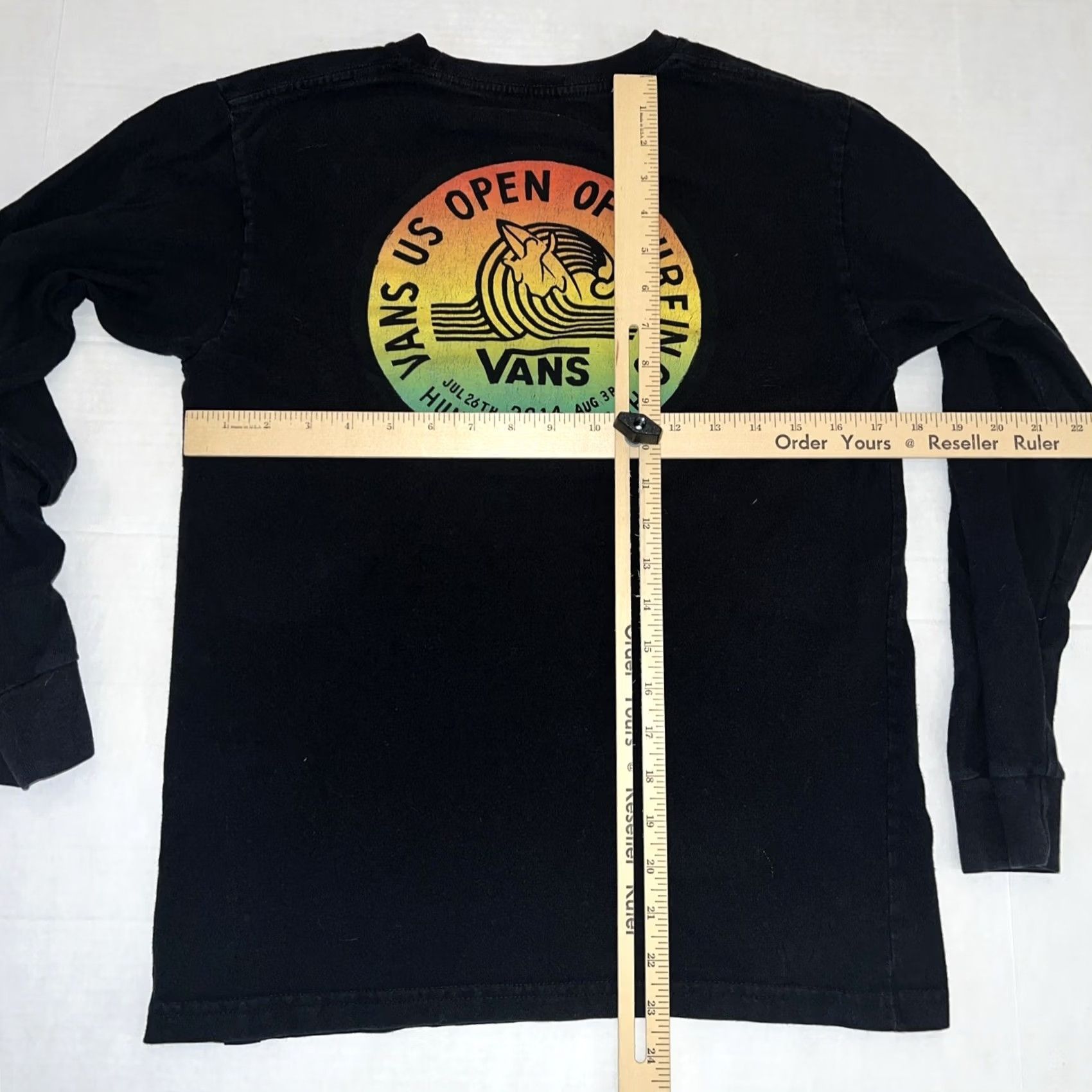 Vans VANS Shirt Men L/S Small Vintage Surfer Logo Graphic 2014 US Open Huntington Beach CA Beach Crew Neck Cotton Blend Black Size US S / EU 44-46 / 1 - 6 Thumbnail