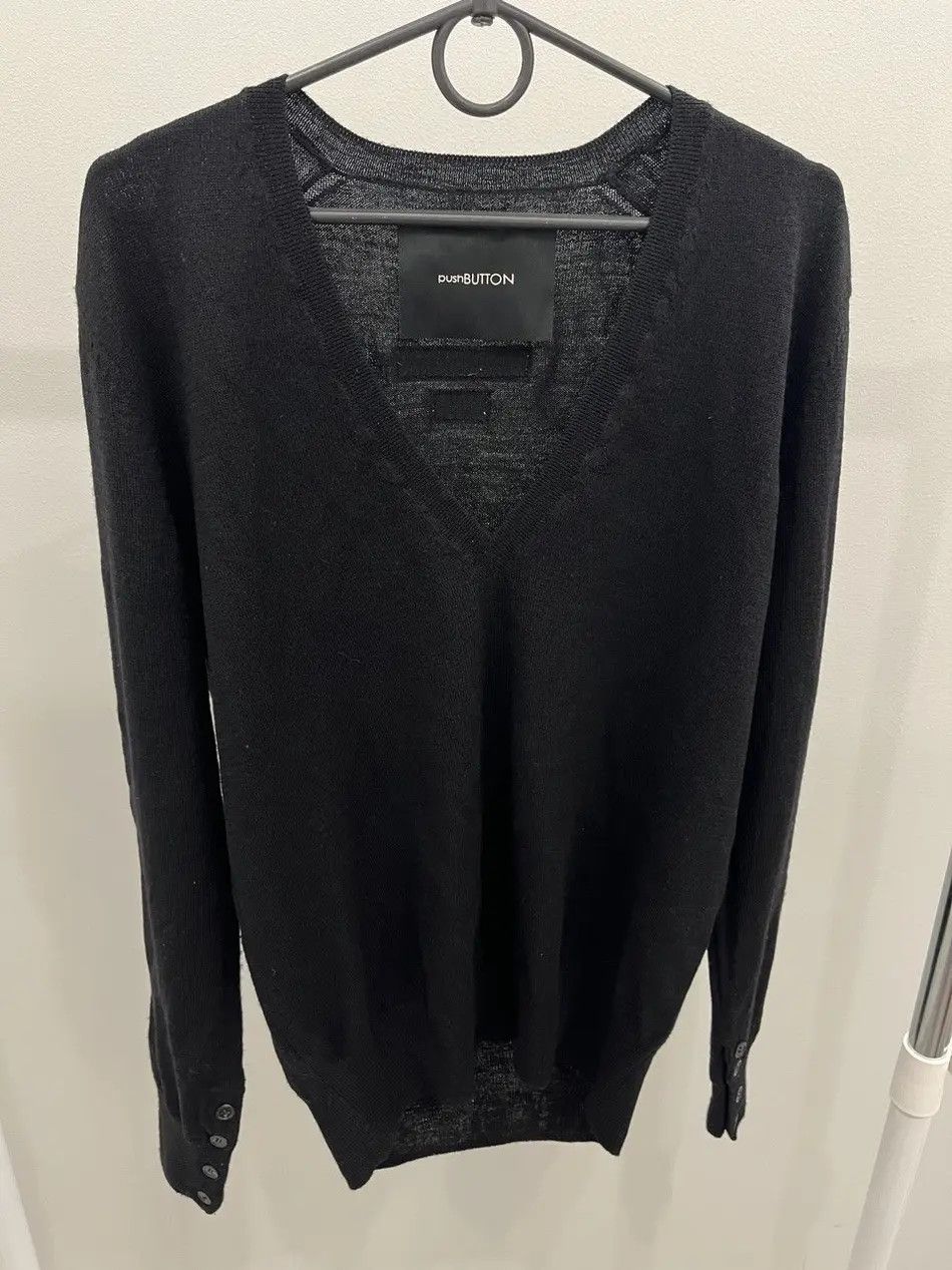 Japanese Brand PushBUTTON V-neck Sweater Size US S / EU 44-46 / 1 - 1 Thumbnail