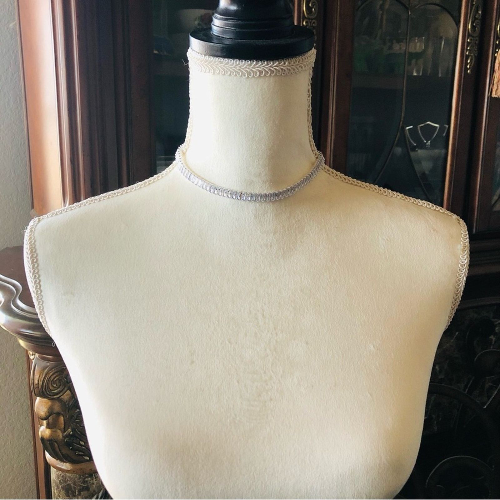 Jewelry Ladies clear baguette silver plated tennis necklace Size ONE SIZE - 12 Thumbnail
