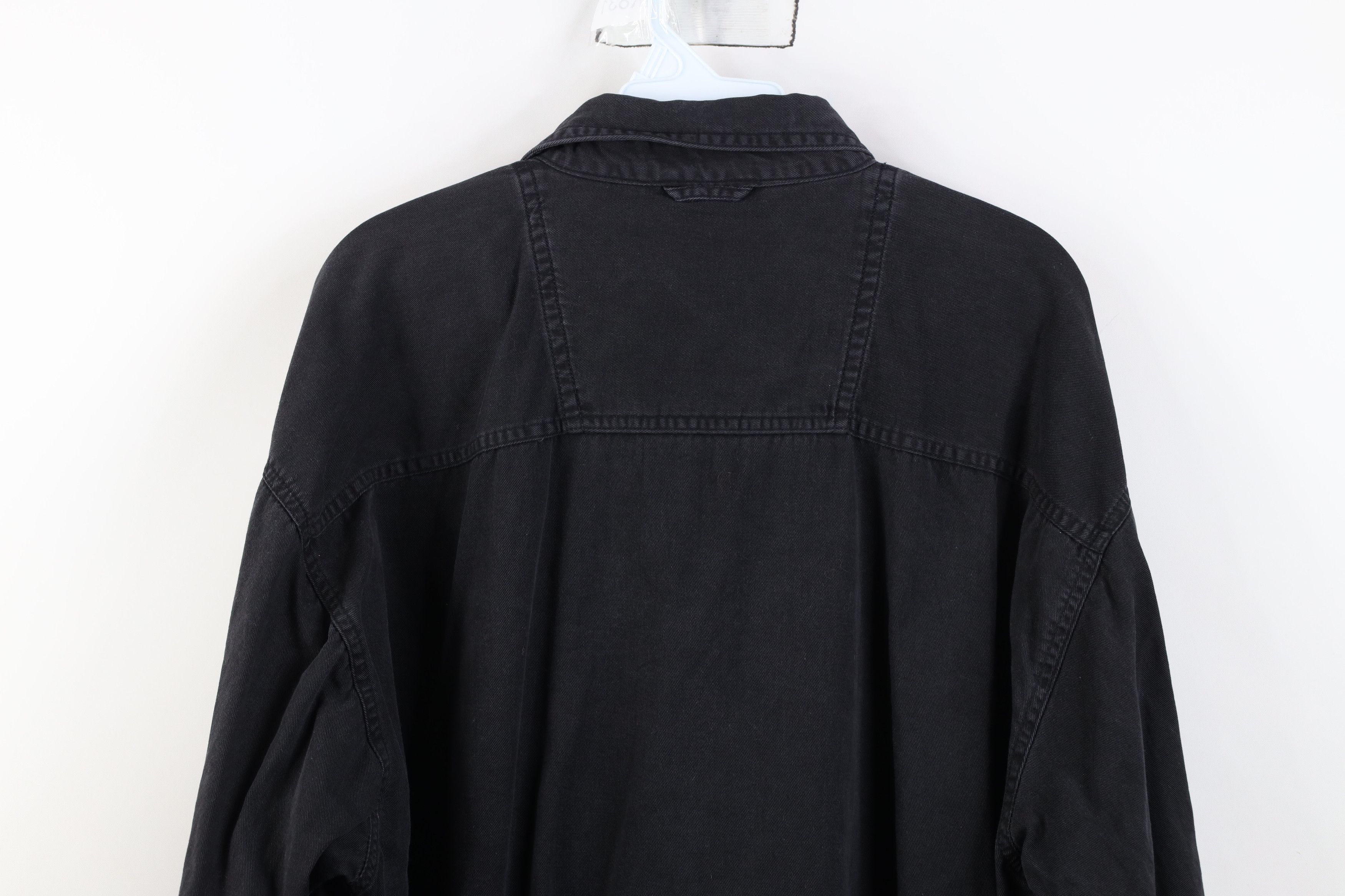 Vintage Vintage 90s Streetwear Cotton Twill Button Down Shirt Black Size US XL / EU 56 / 4 - 13 Thumbnail