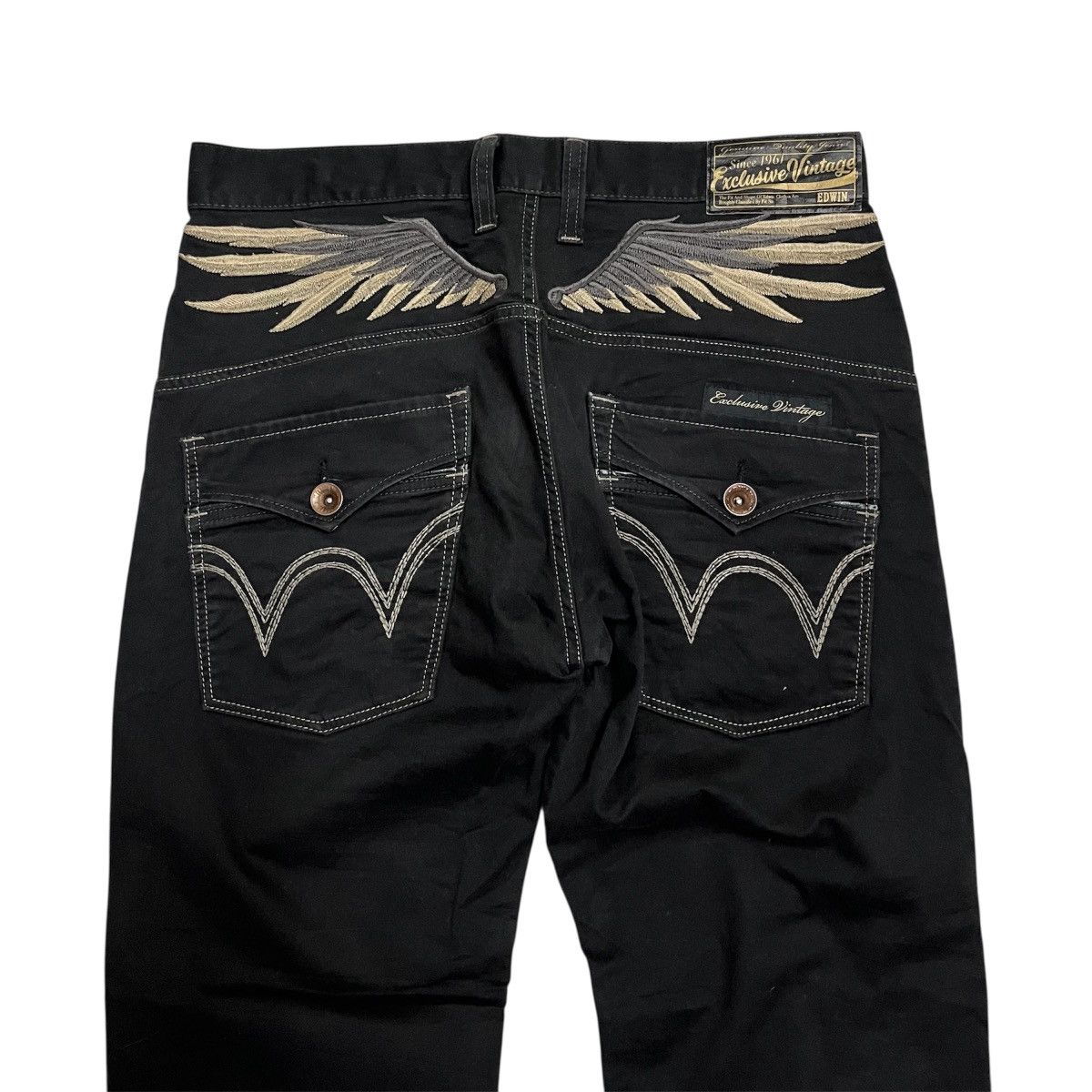 Hysteric Glamour RARE‼️Edwin Exclusive Vintage Black Pants Wings Embroidery Size US 32 / EU 48 - 1 Thumbnail