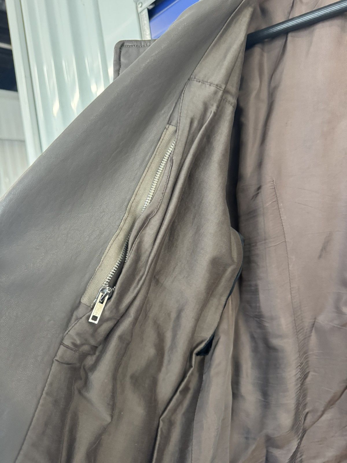 Rick Owens RARE! $5351 STOOGES SIZE AW10 MAINLINE TAUPE LEATHER JACKET Size US L / EU 52-54 / 3 - 7 Thumbnail