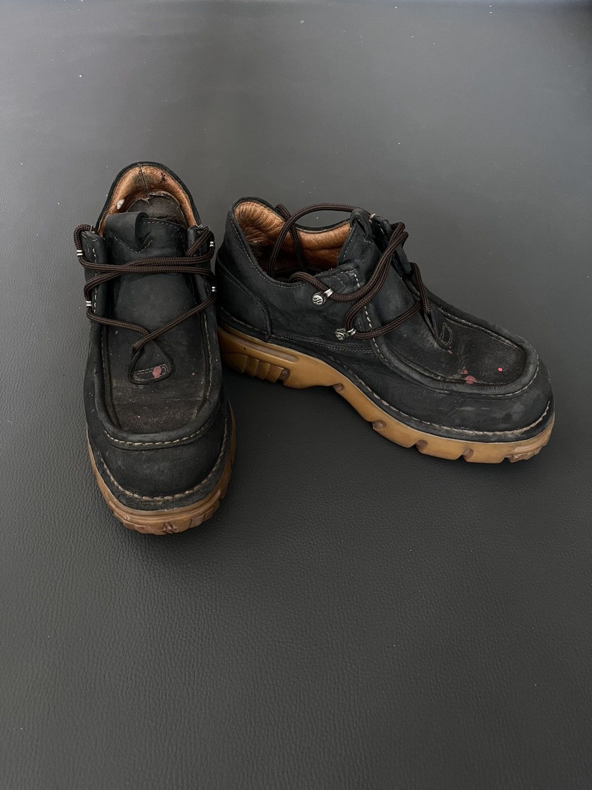 Archival Clothing New Rock Planet Spain Natural Sewn Leather Platform Boots Grailed