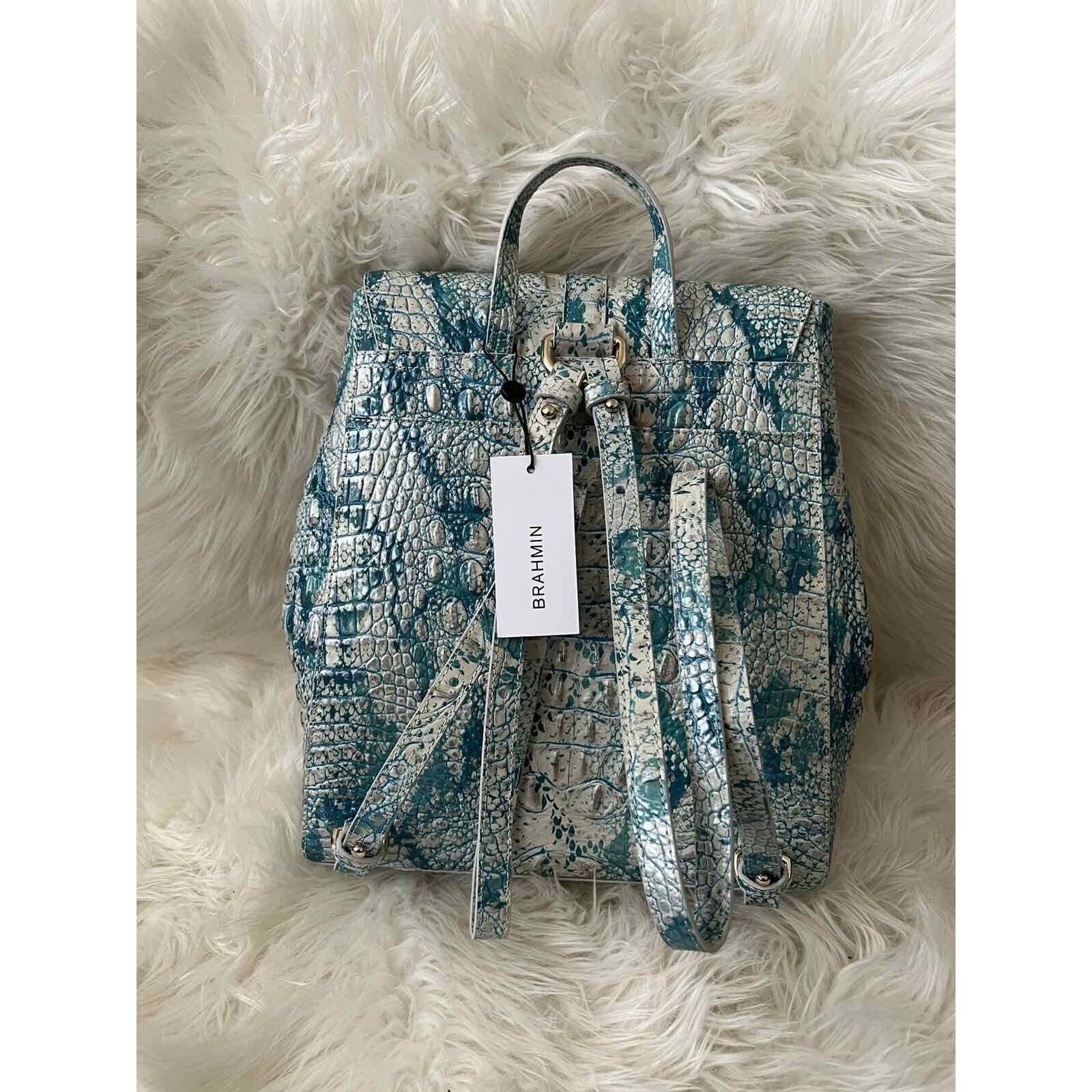 BRAHMIN Brahmin Sadie Leather Backpack Bag Blue Multicolor B000509 Size ONE SIZE - 2 Thumbnail
