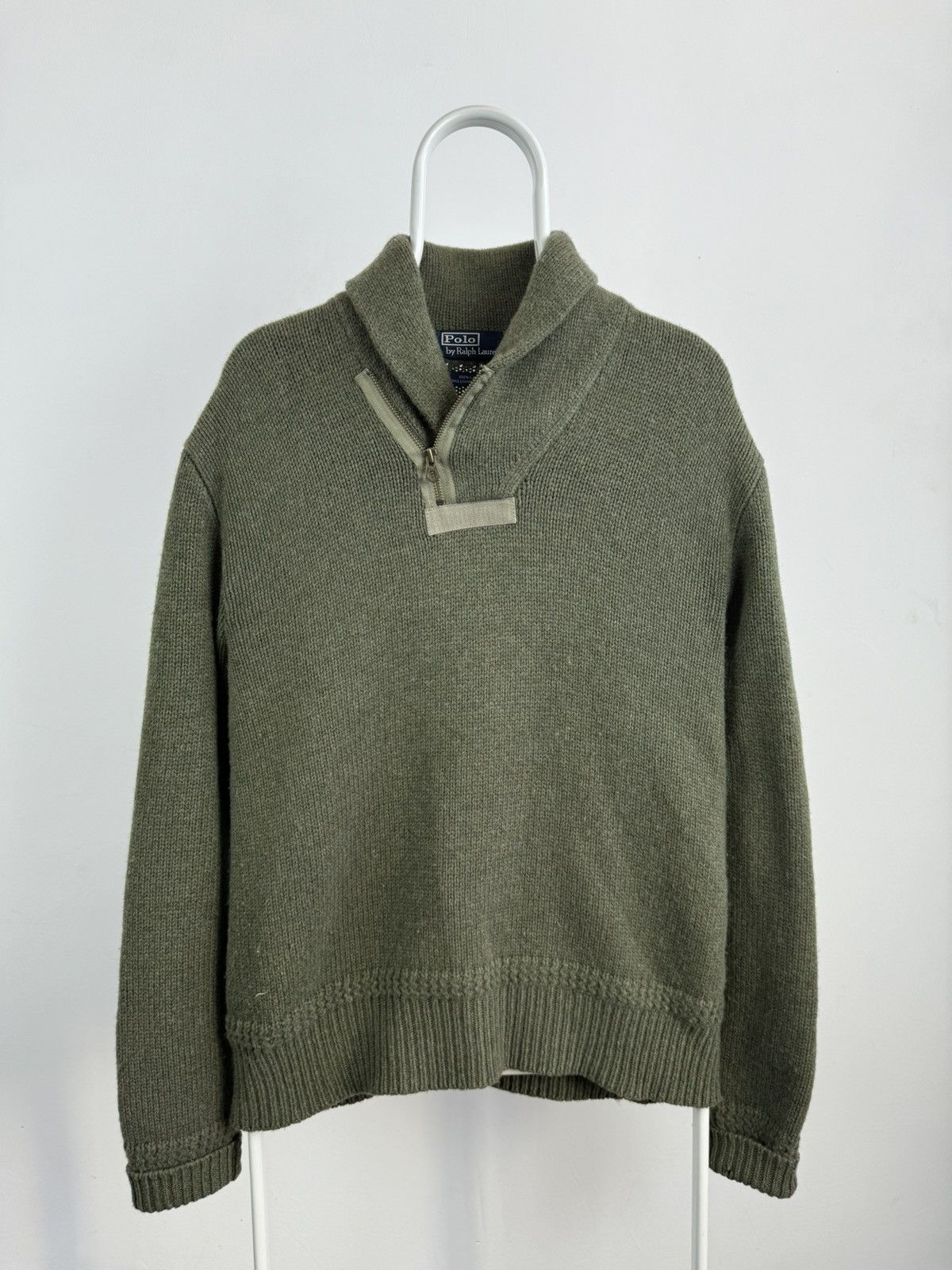 Vintage Vintage Polo Ralph Lauren Military Style Zip Sweater Size US XL / EU 56 / 4 - 1 Thumbnail
