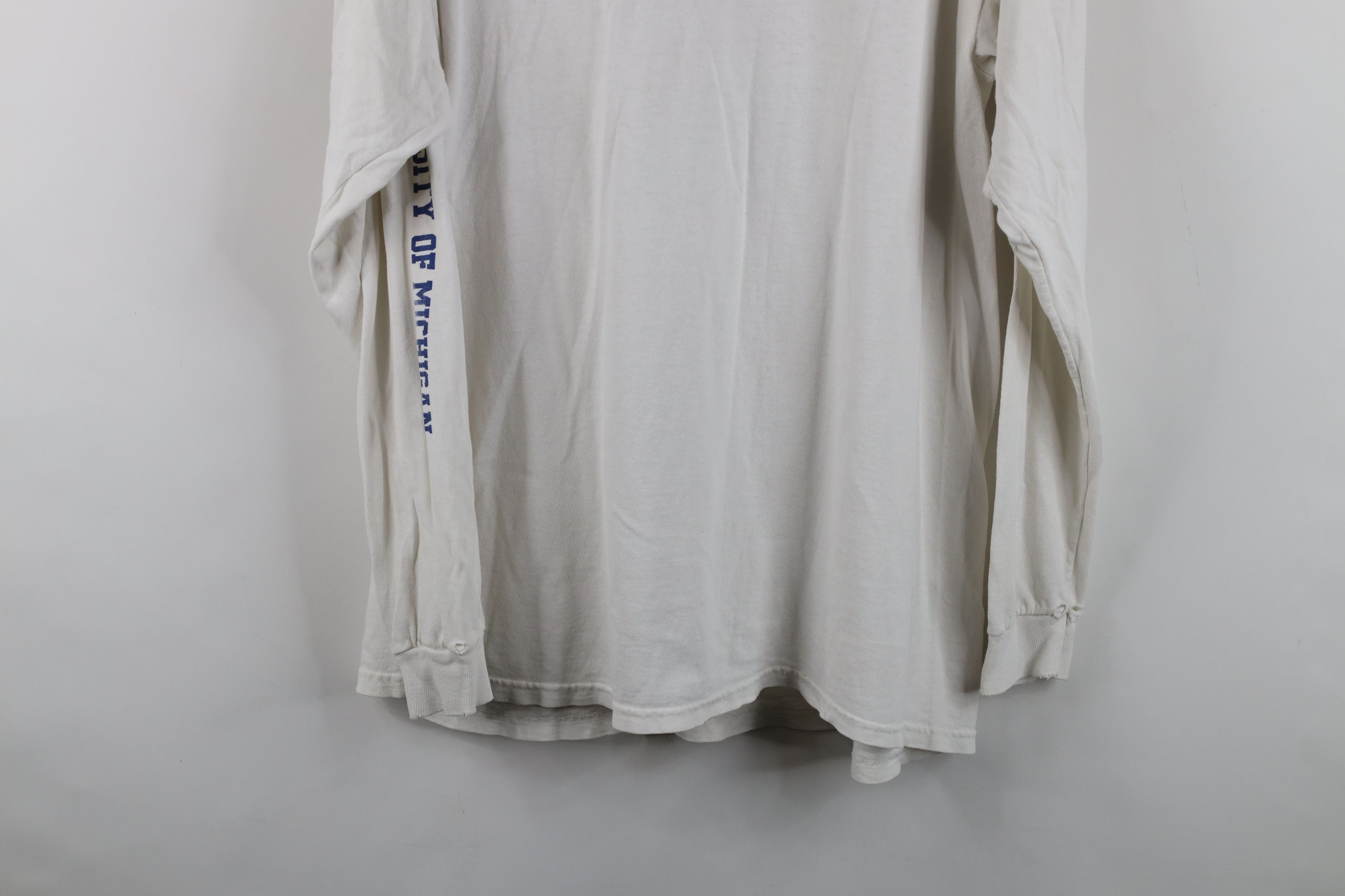 Vintage Vintage 90s University of Michigan Long Sleeve T-Shirt White Size US L / EU 52-54 / 3 - 15 Thumbnail